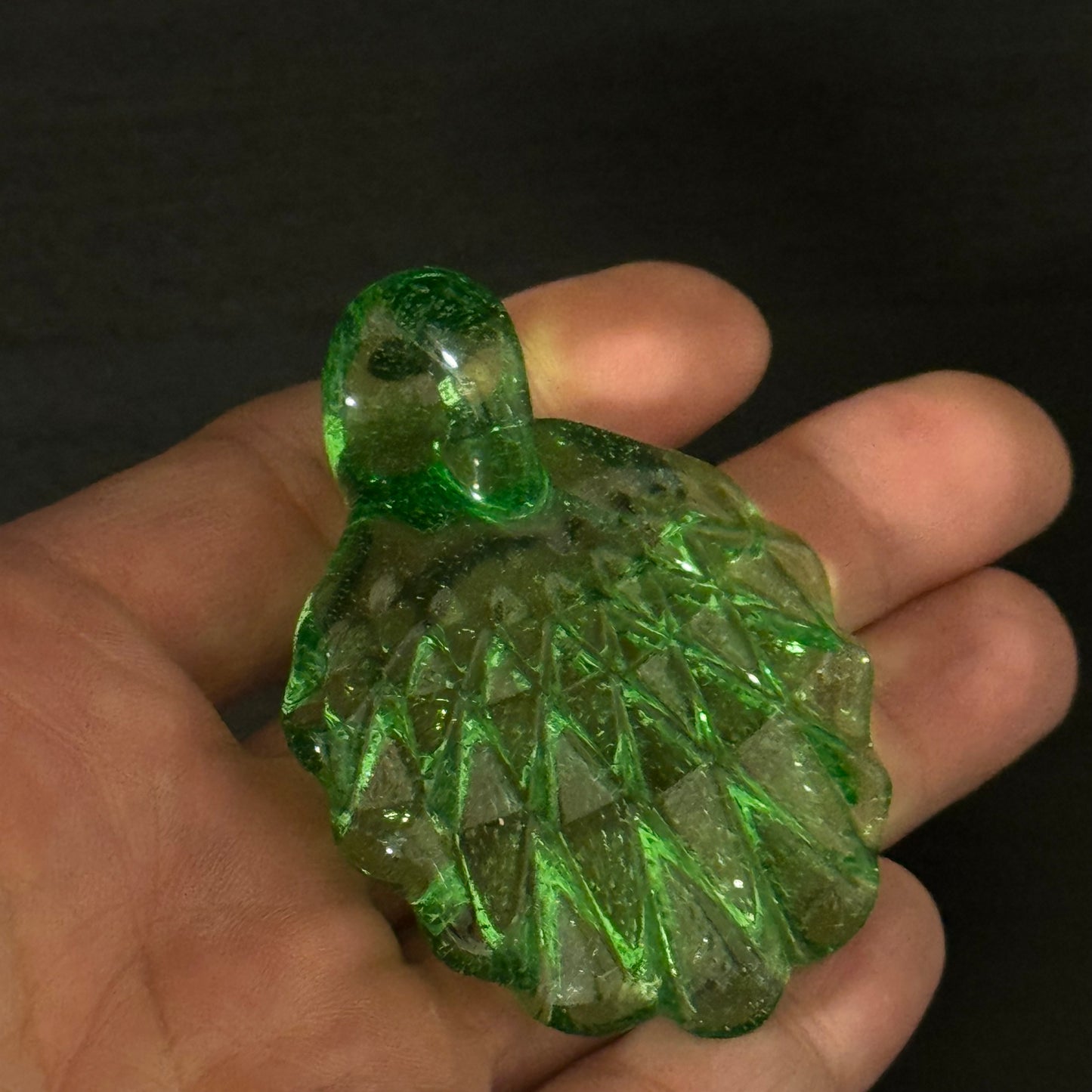 Green Hand Made Glass Pendant Necklace Made here in the Pacific Northwest