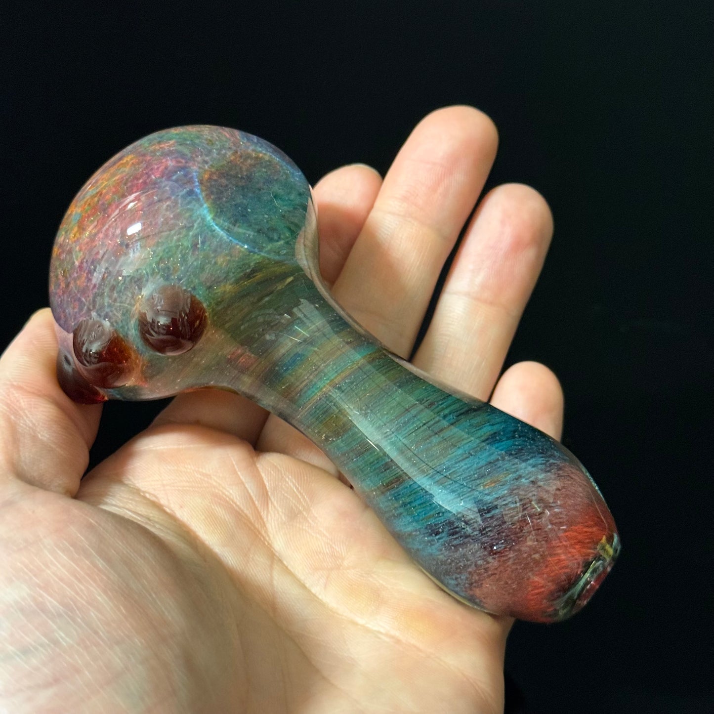 Multicolor Red Inside Out Glass Pipe Heady Pipe Hand Blown Extra Thick