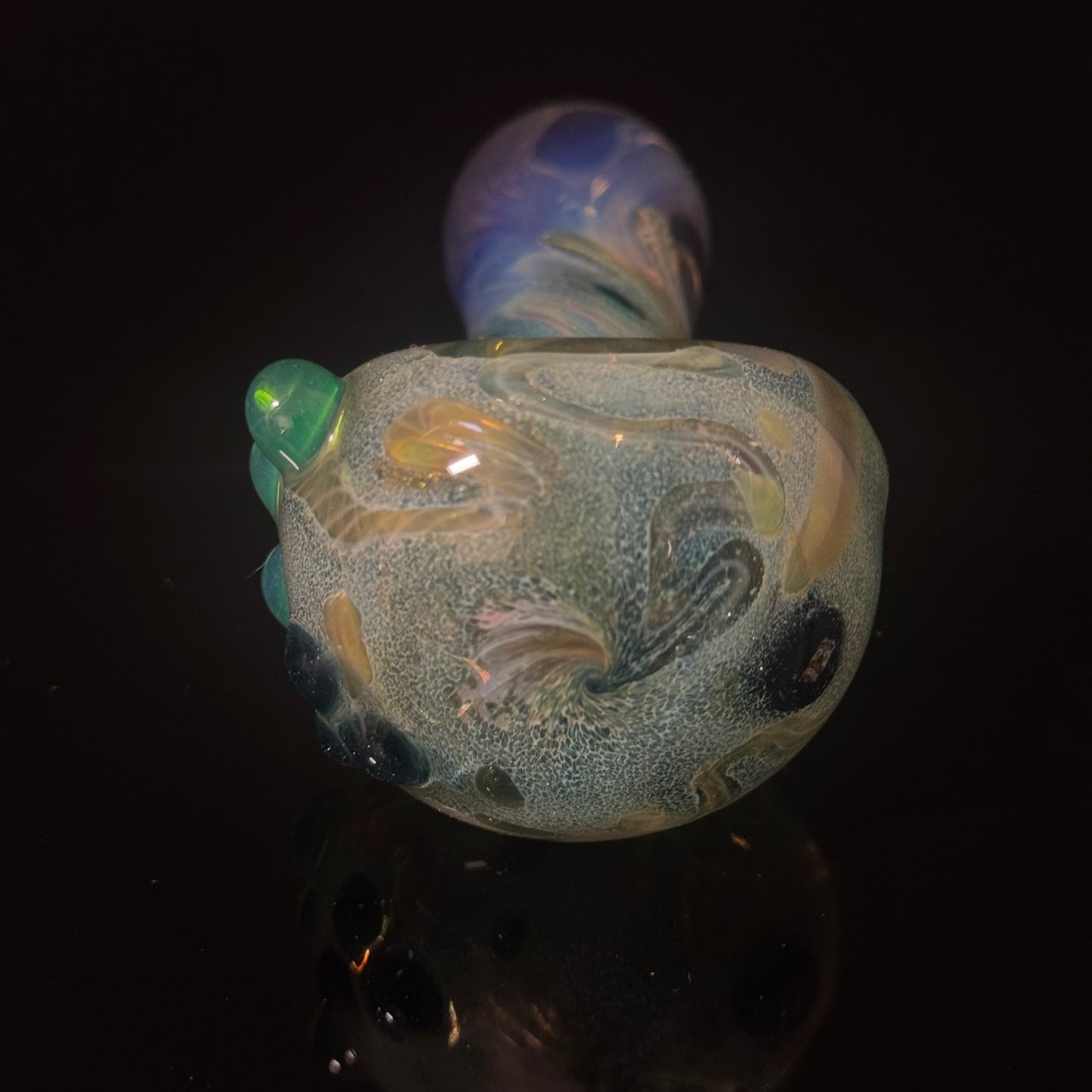 Green Multicolor Inside Out Glass Pipe Heady Pipe Hand Blown Extra Thick
