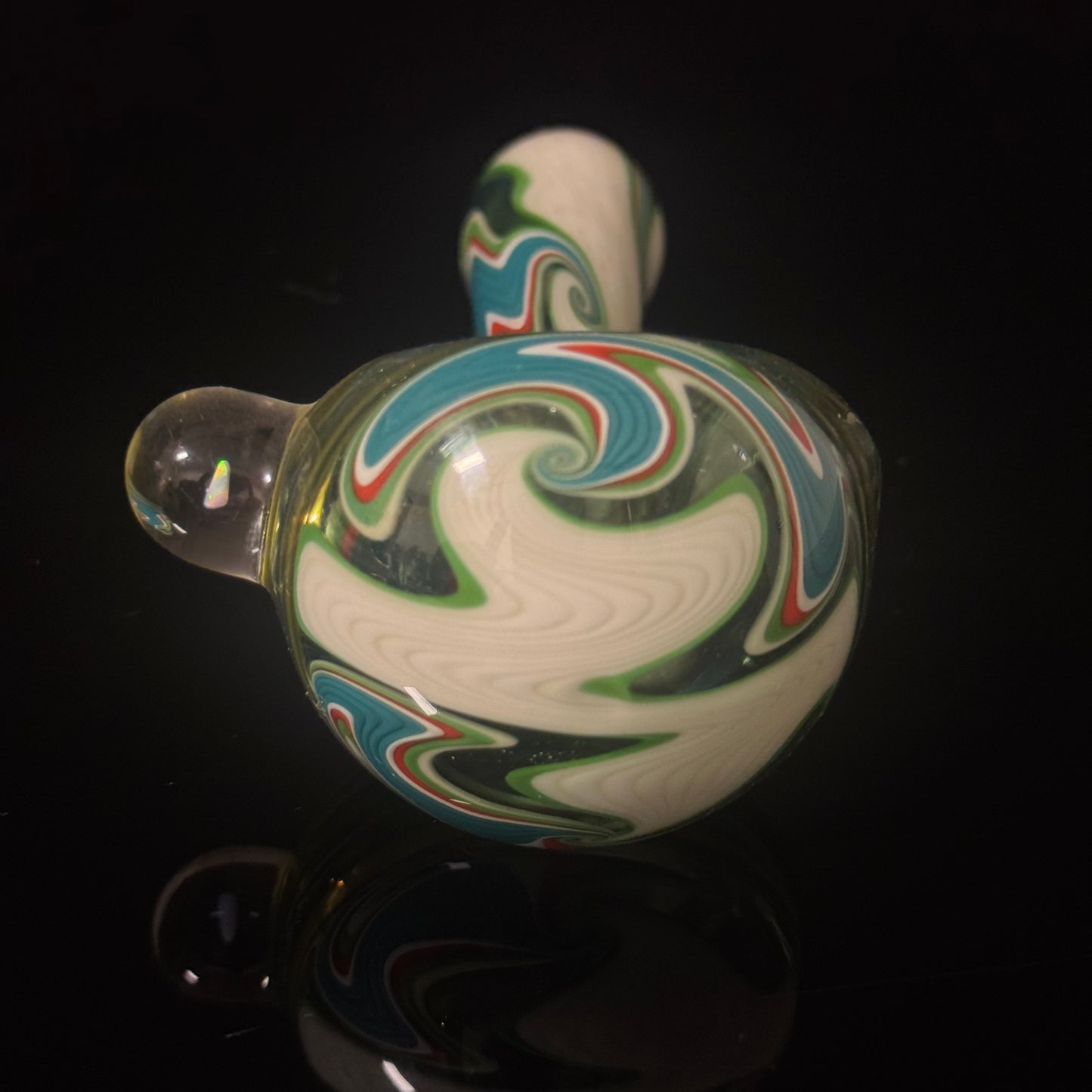 Full Linework Switchback Glass Pipe, Heady Hand Blown with An Opal