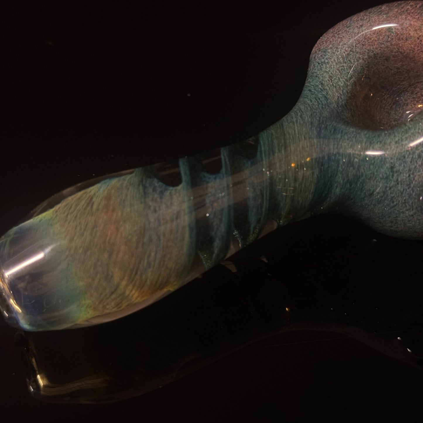 Heavy Inside out Sparkle Blue & Red Glass Pipe Heady Pipe Hand Blown