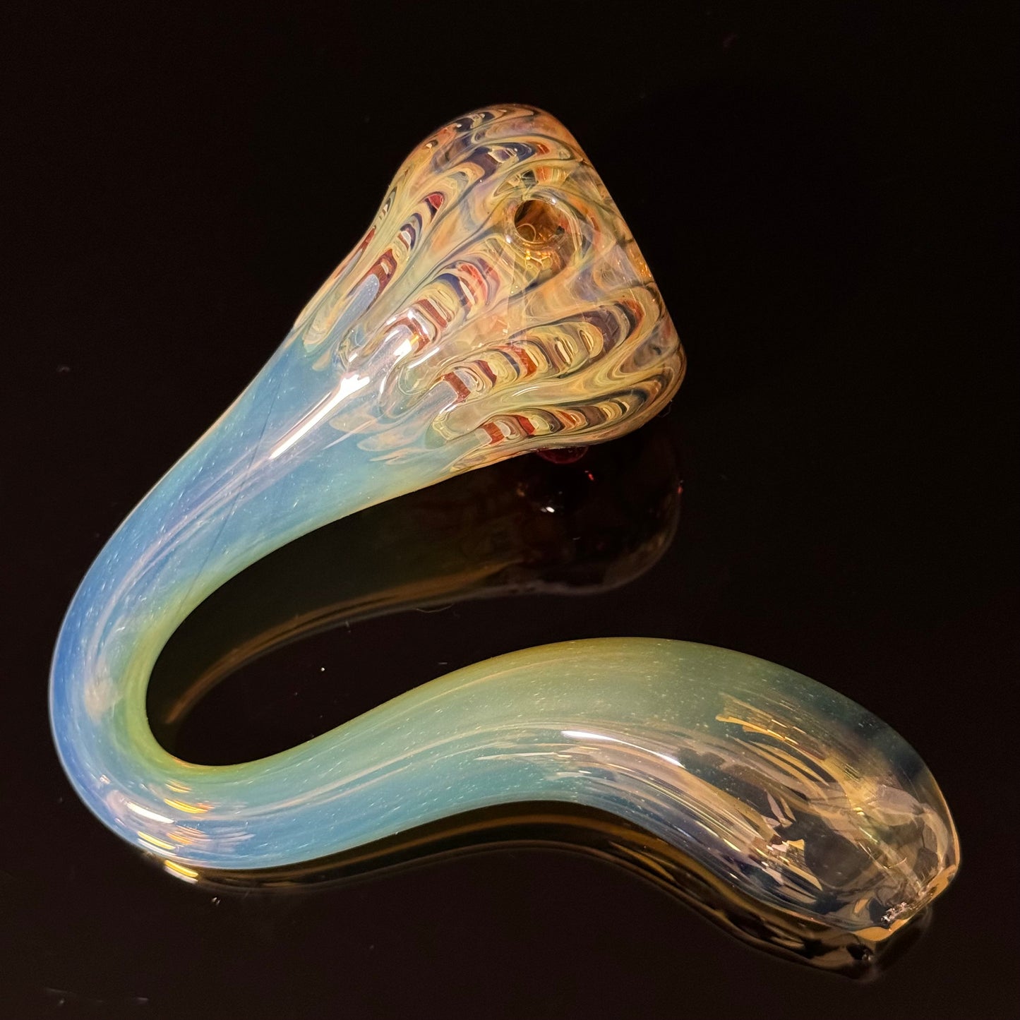 Silver Fumed Color Changing Glass Sherlock Pipe, Heady Hand Blown