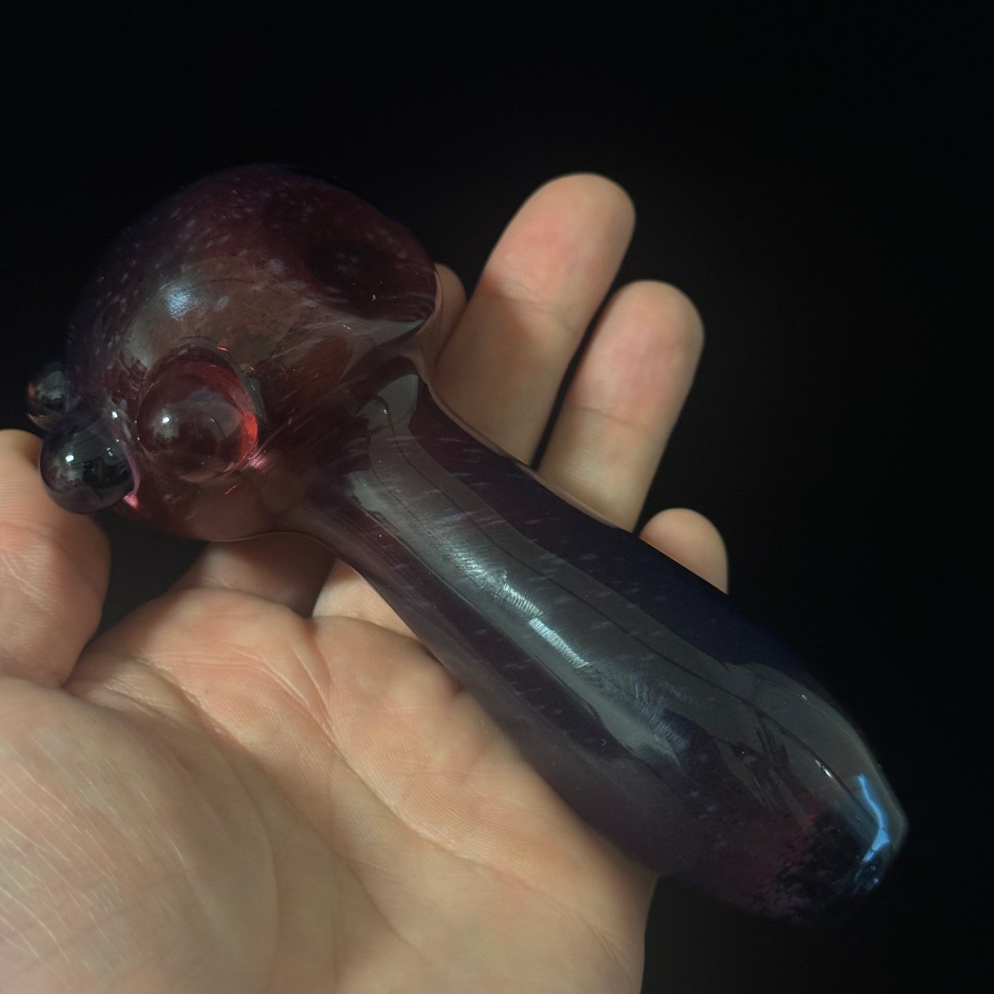 Multicolor Maroon Purple Inside Out Glass Pipe Heady Pipe Hand Blown Extra Thick