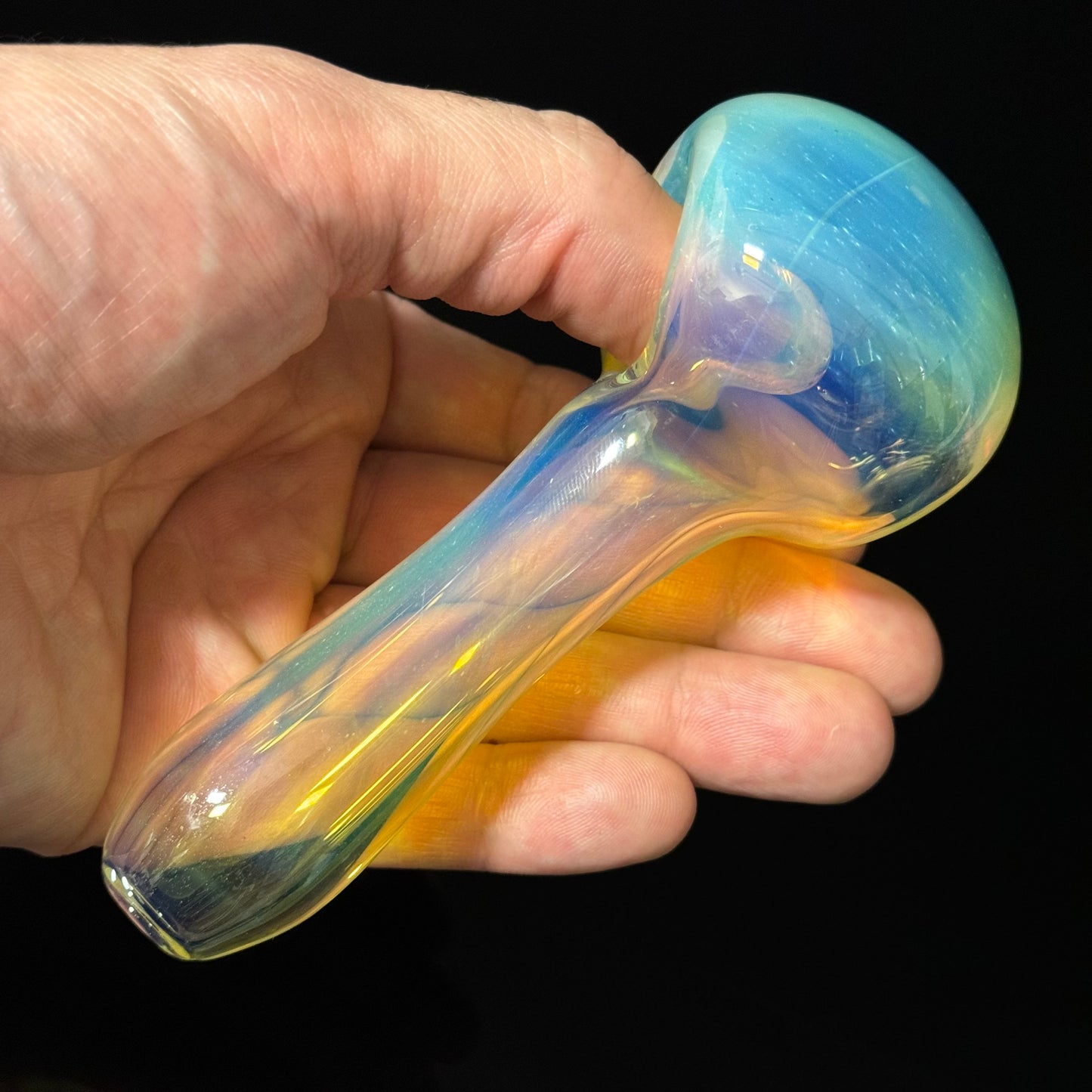 Inside Silver Fuming Color Changing Glass Heady Pipe Hand Blown