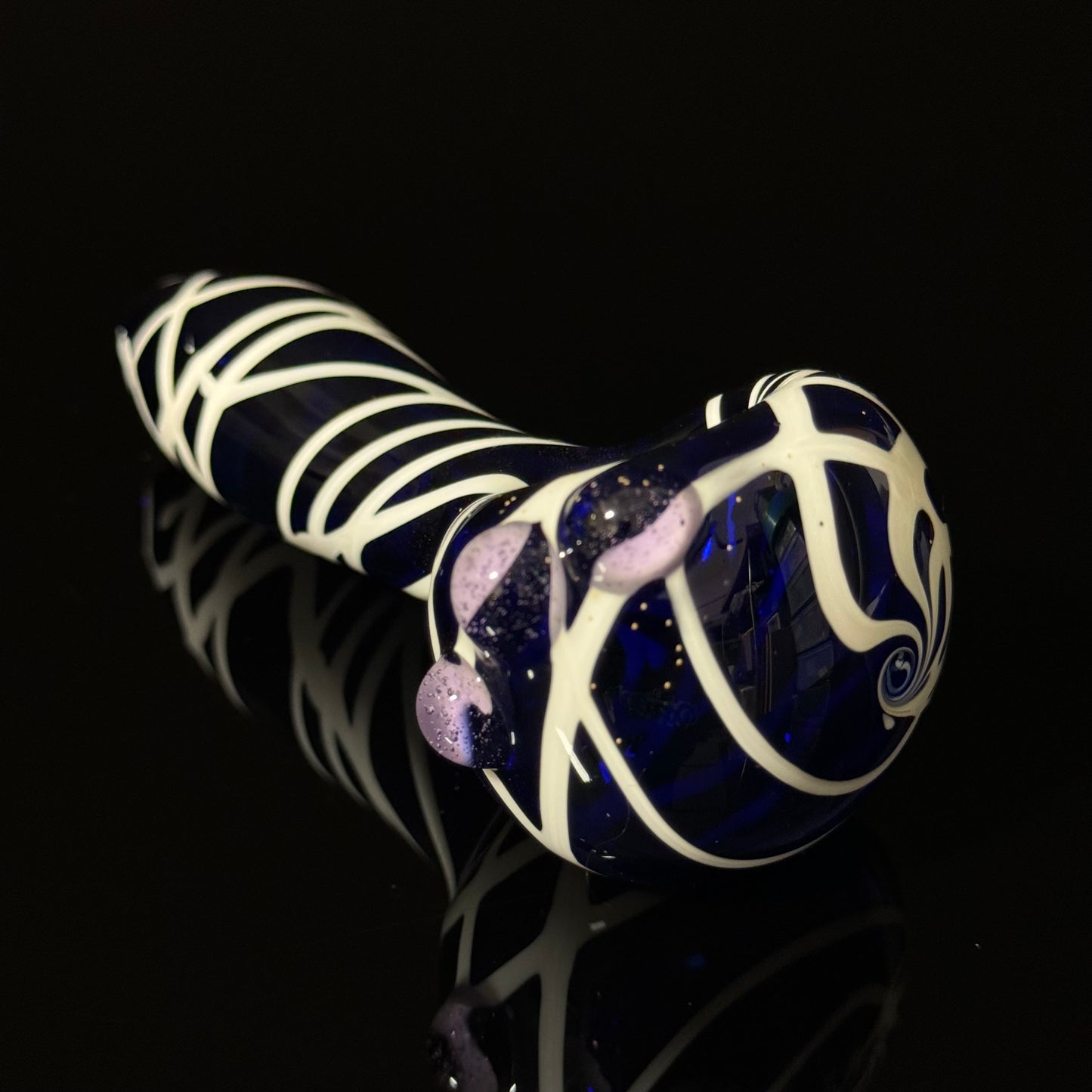 Blue Cobalt Wrapped Color Glass Heady Pipe Hand Blown