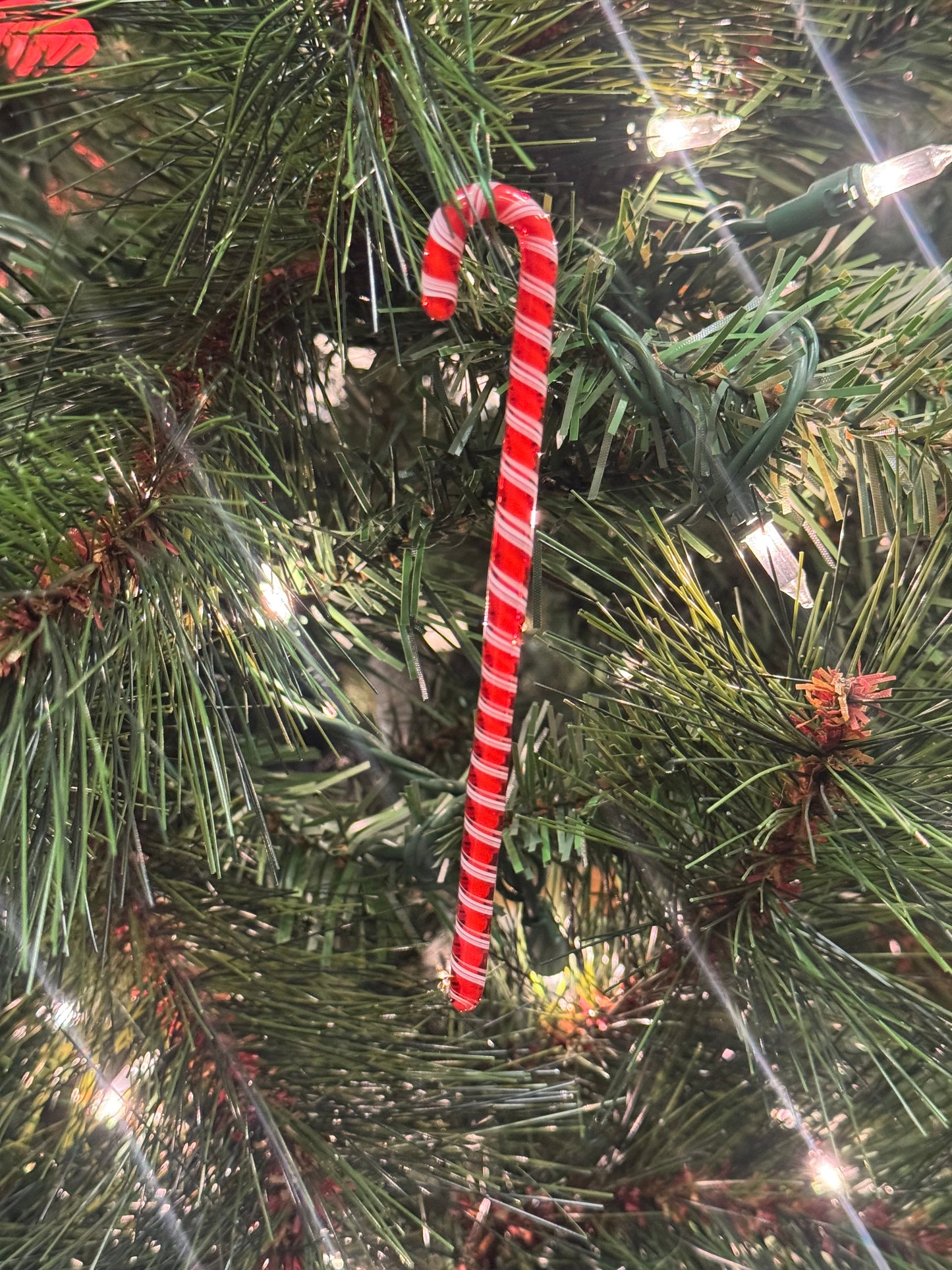 Candy Cane Glass Ornament