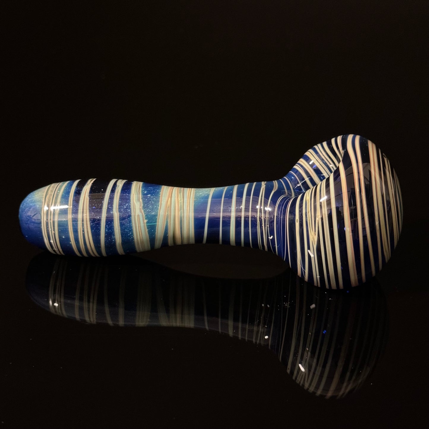 Blue Cobalt Wrapped Color Glass Heady Pipe Hand Blown