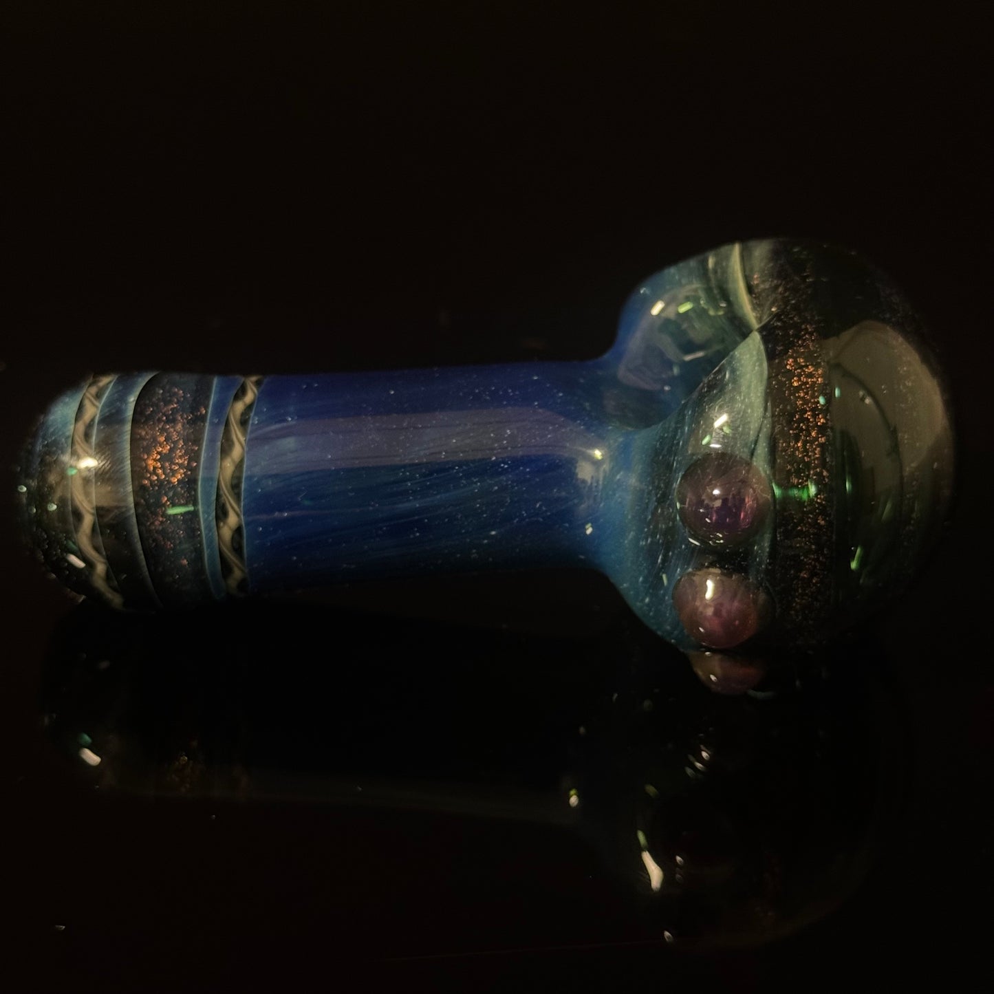 Dichro Sparke Green Glass Heady Pipe Hand Blown