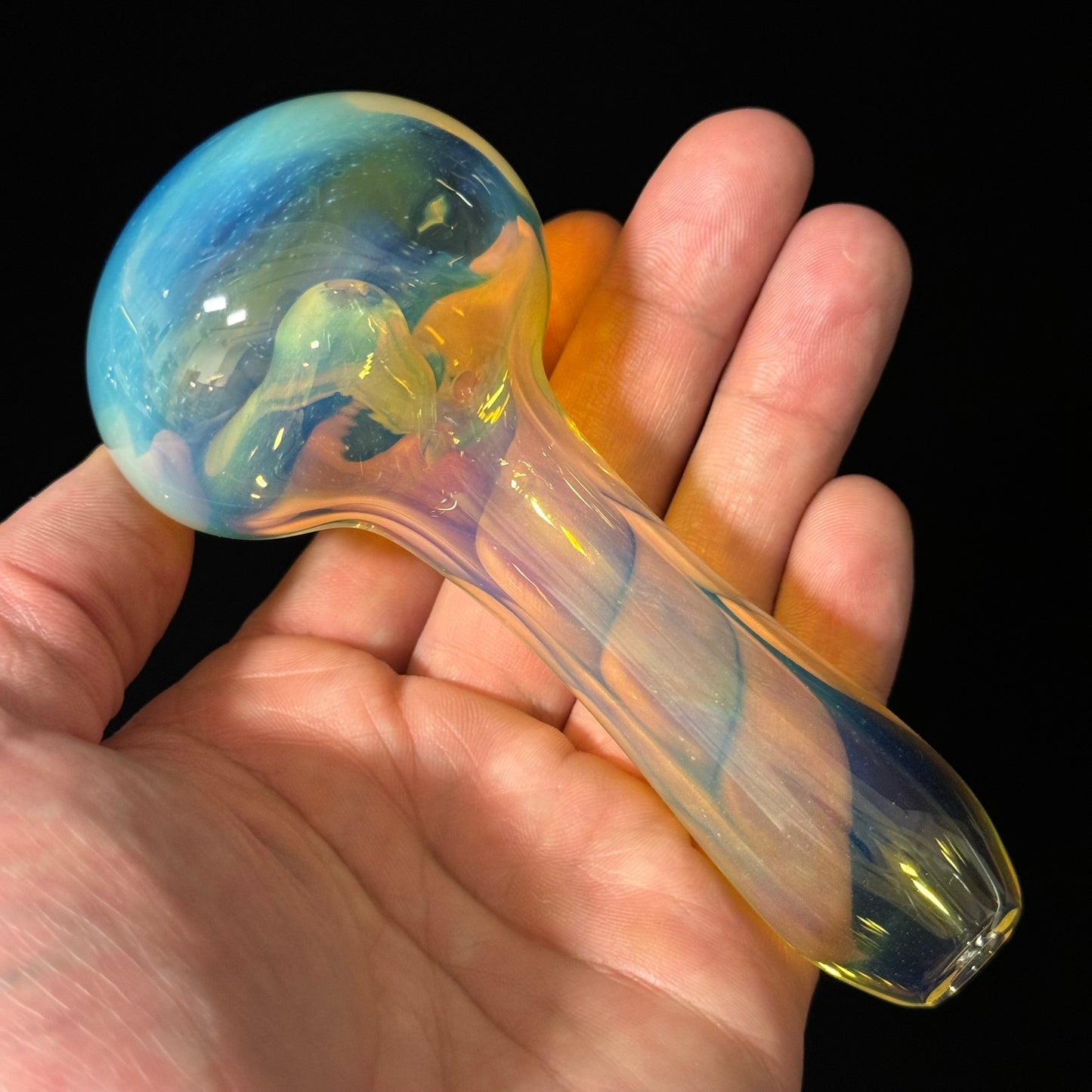 Inside Silver Fuming Color Changing Glass Heady Pipe Hand Blown