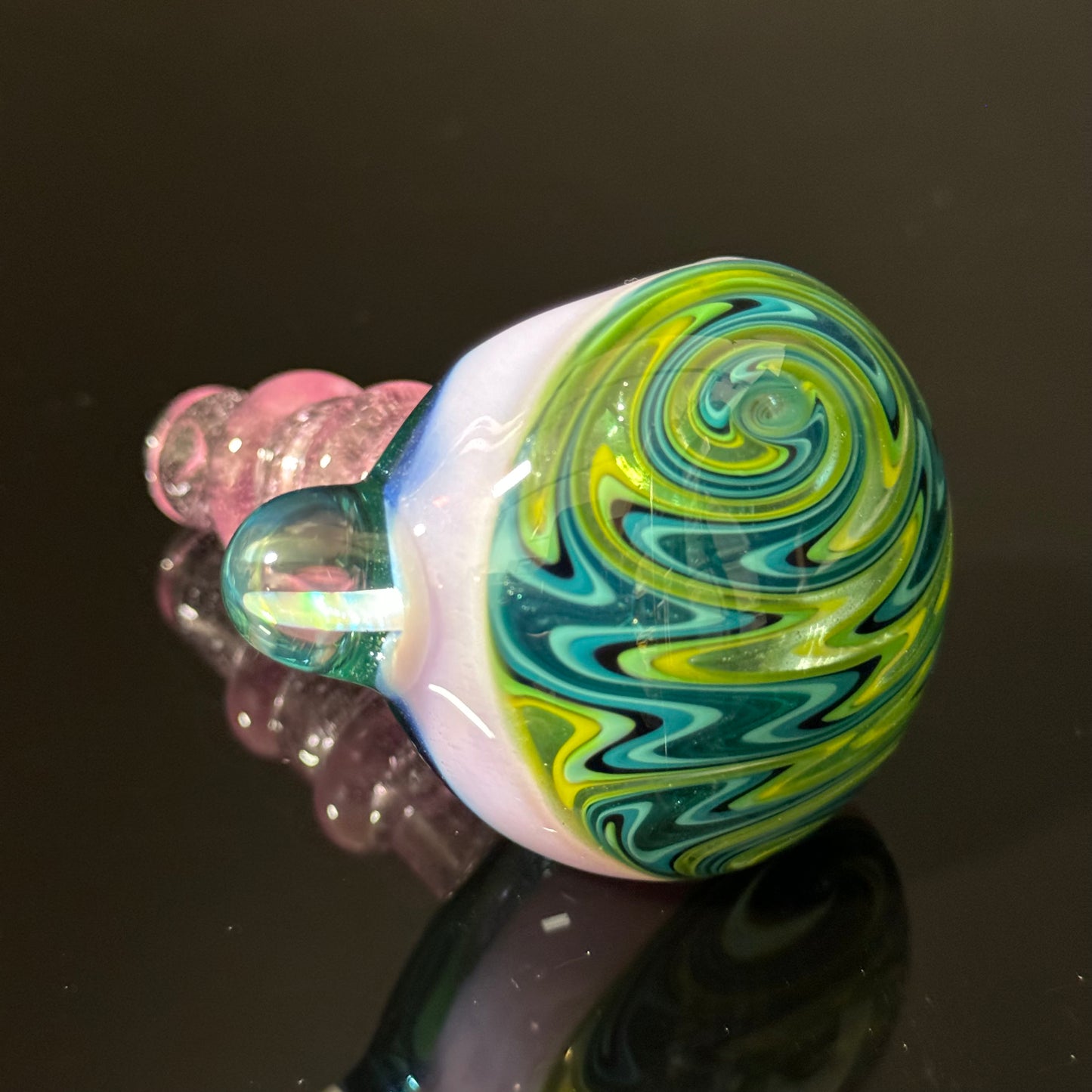 Small Full Color Linework Glass Pipe, Heady Hand Blown with An Opal