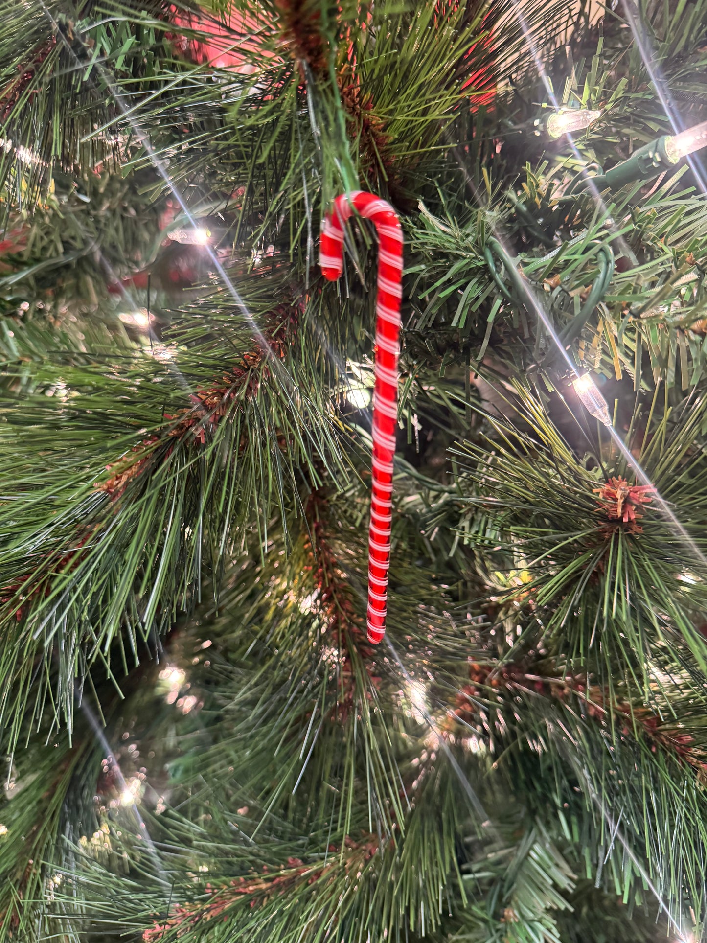 Candy Cane Glass Ornament