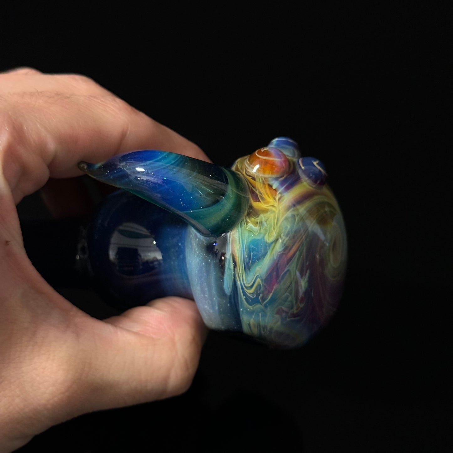 Blue Purple Marbeling affect Glass Heady Pipe Hand Blown