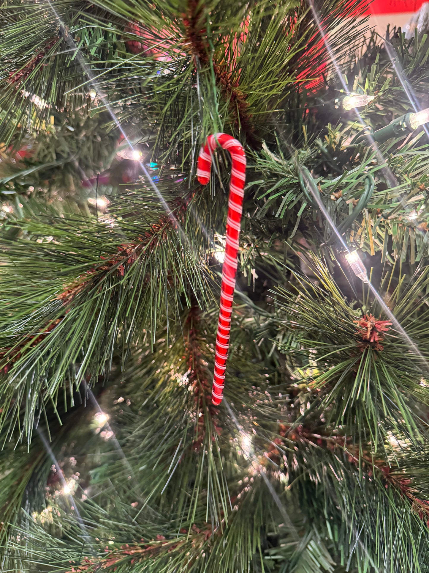 Candy Cane Glass Ornament