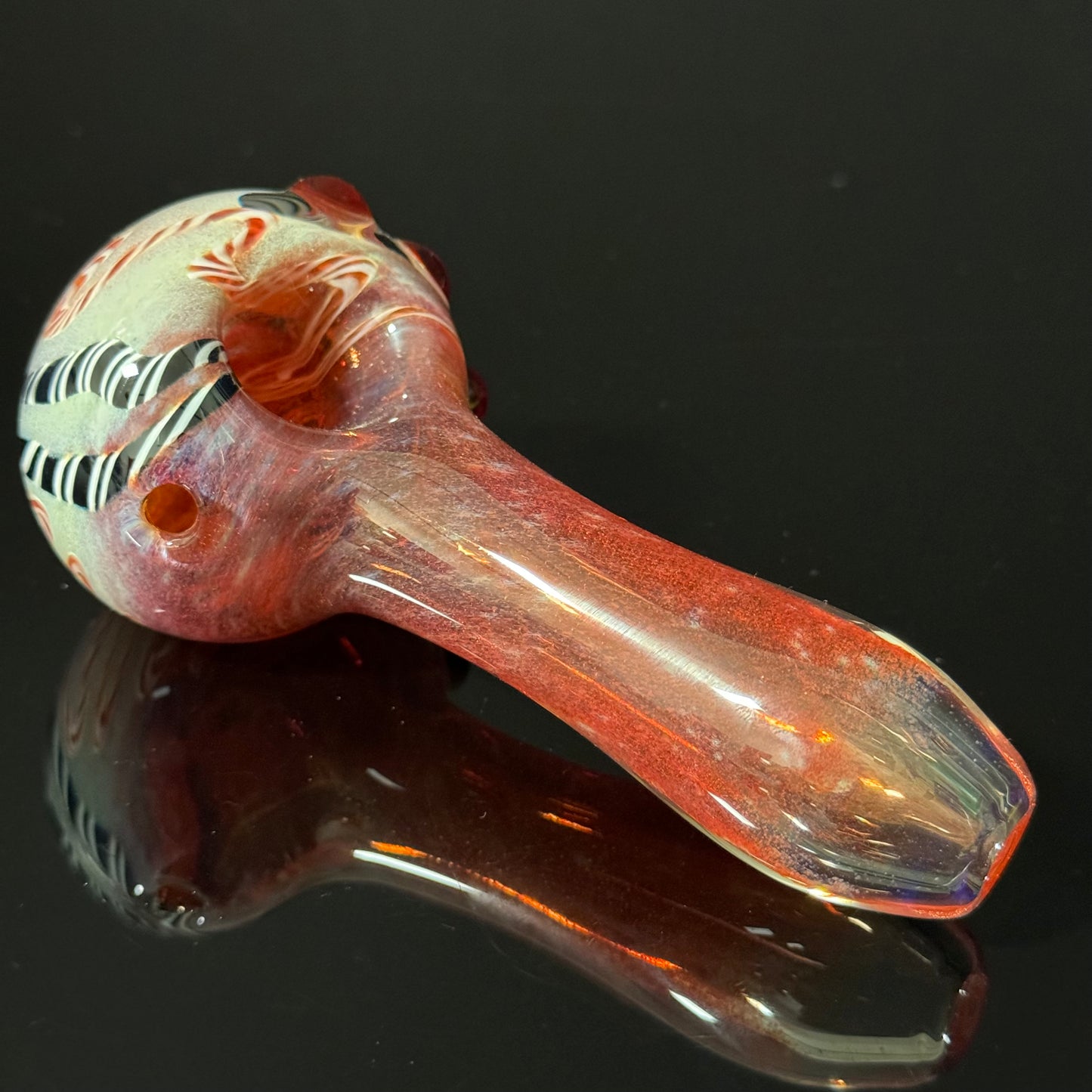 Red With Lined Inside Out EorkGlass Pipe Heady Pipe Hand Blown Extra Thick