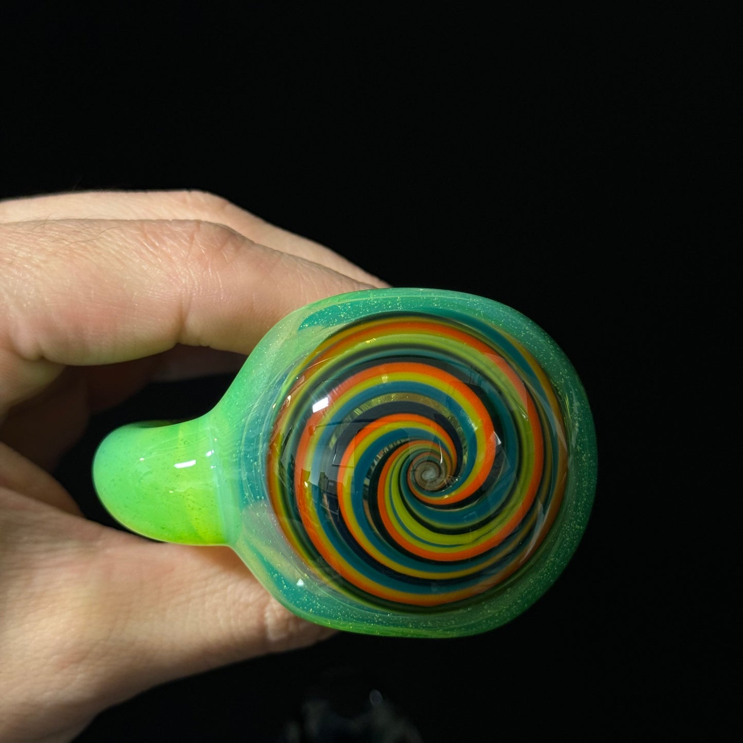 Full Color Linework Glass Pipe, Heady Hand Blown with An Opal