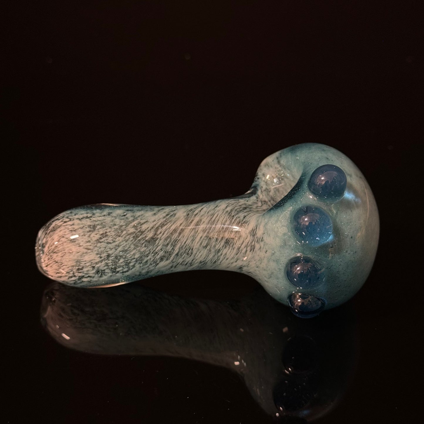 Heavy Inside out Sparkle Blue & White Glass Pipe Heady Pipe Hand Blown