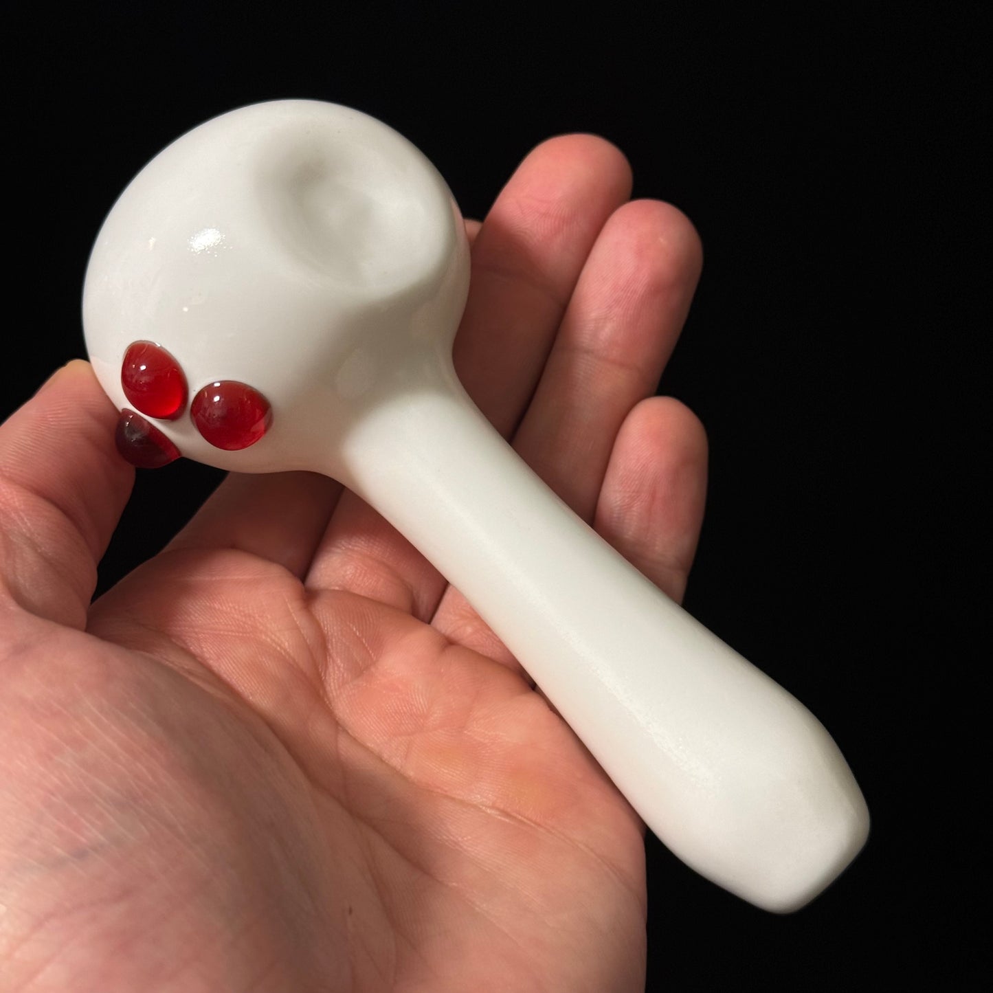 Solid White Pipe, Heady With Hand Blown