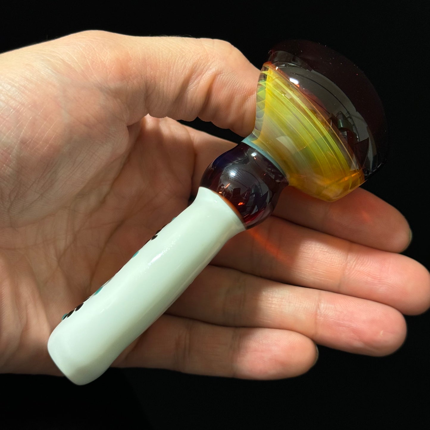 Flat Ruby Red & White Color Glass, Heady Pipe