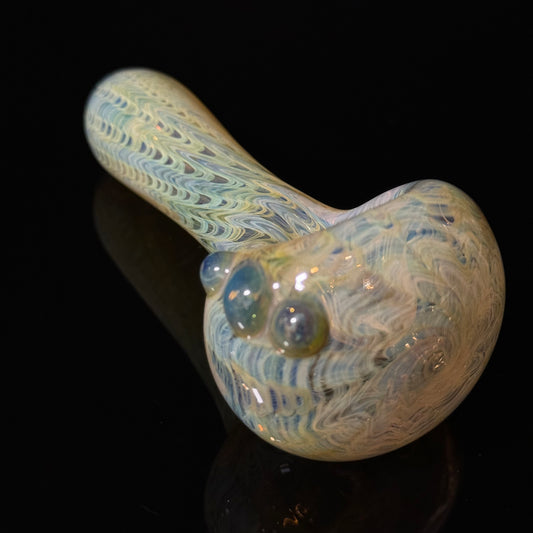 Wrap & Rake Color Changing Glass Heady Pipe Hand Blown