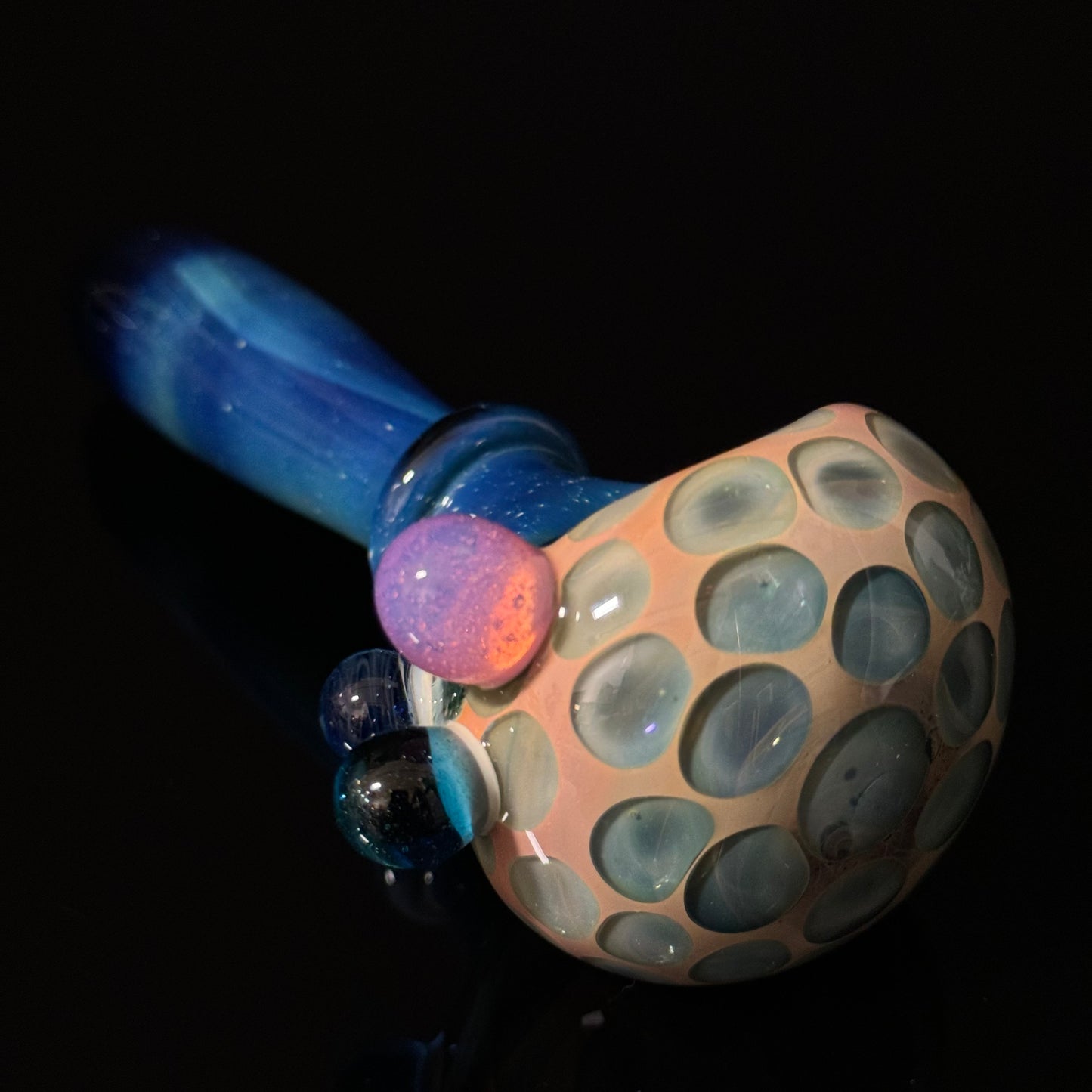 Blue Green Honeycomb Space Glass Pipe