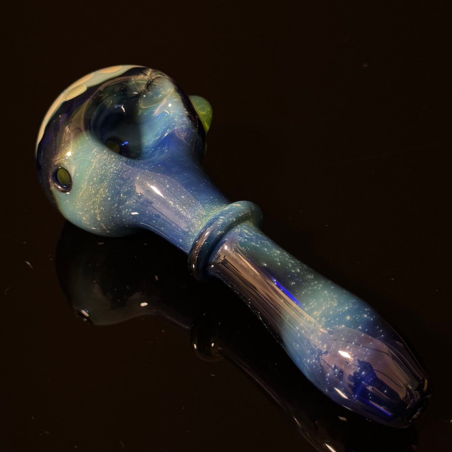 Blue Honeycomb Glass Heady Pipe Hand Blown