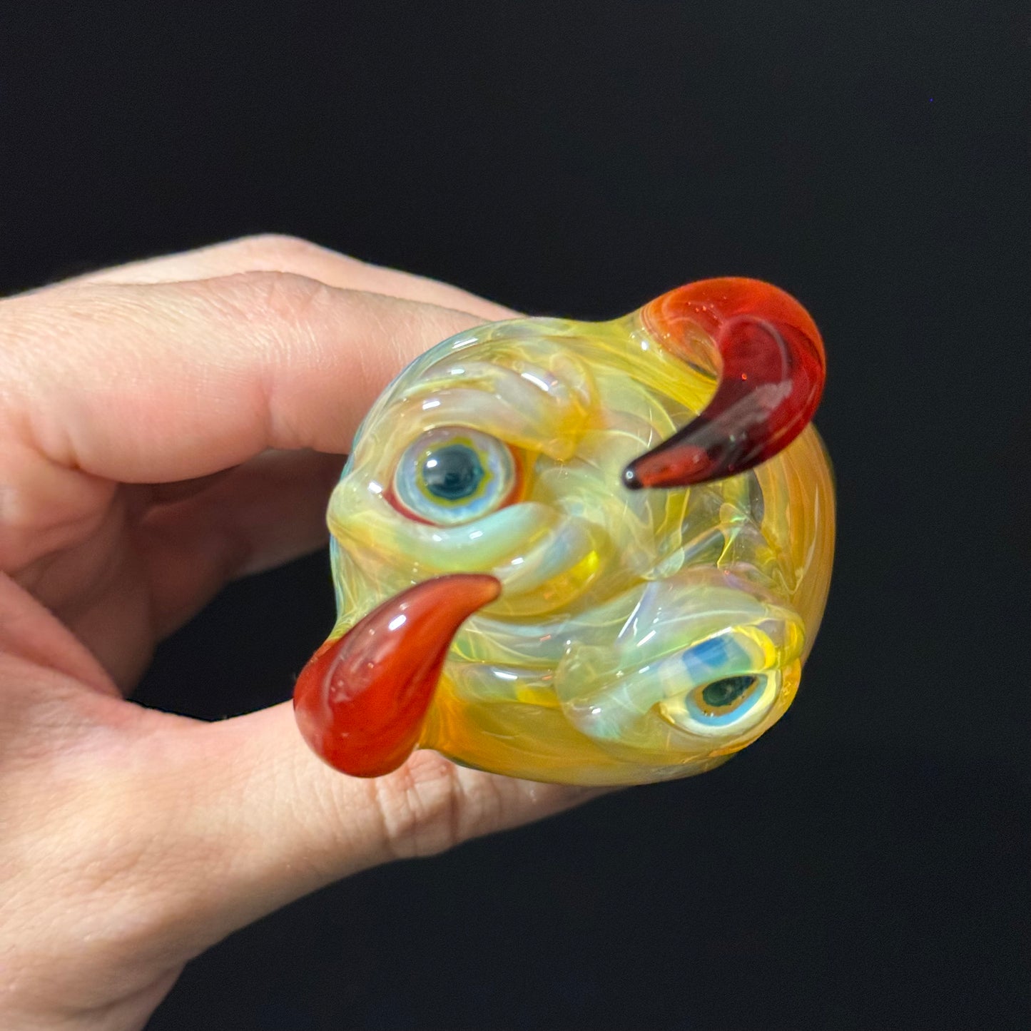 Sparkle Blue Eyeball Monster Glass Heady Pipe Hand Blown