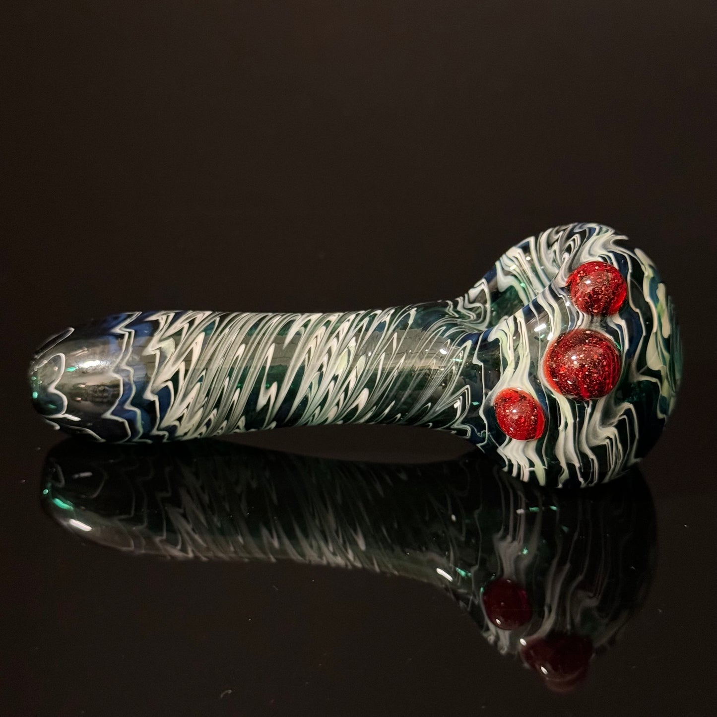 Blue Cobalt Wrapped Color Glass Heady Pipe Hand Blown