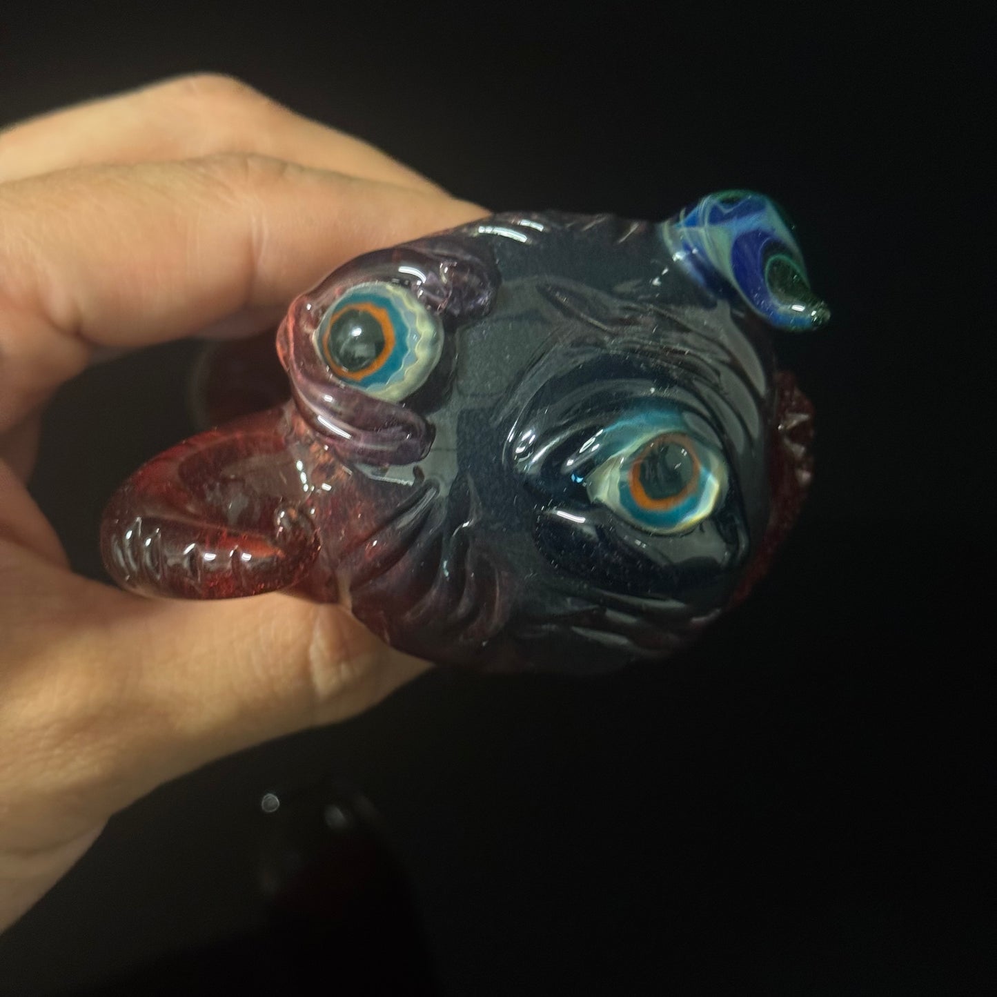 Red Eyeball Monster Glass Heady Pipe Hand Blown