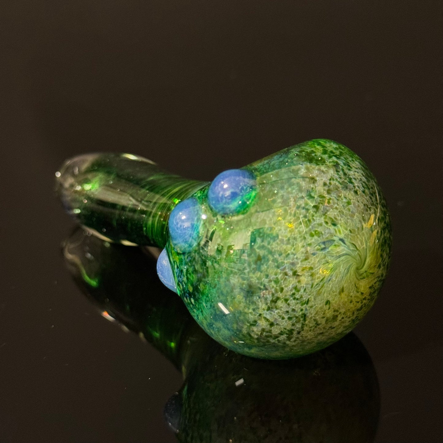 Inside out Black & Green Glass Pipe Heady Pipe Hand Blown Extra Thick