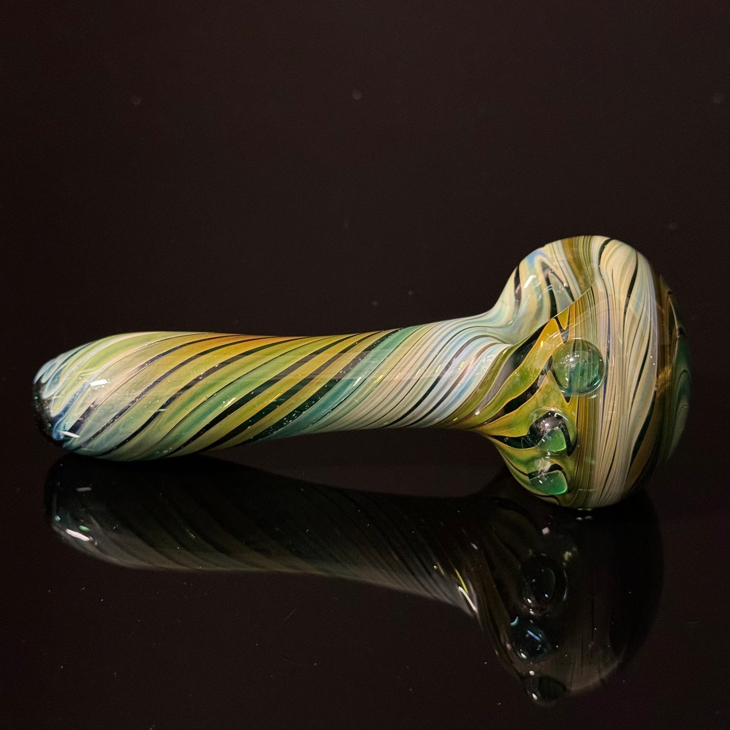 Blue Cobalt Wrapped Color Glass Heady Pipe Hand Blown