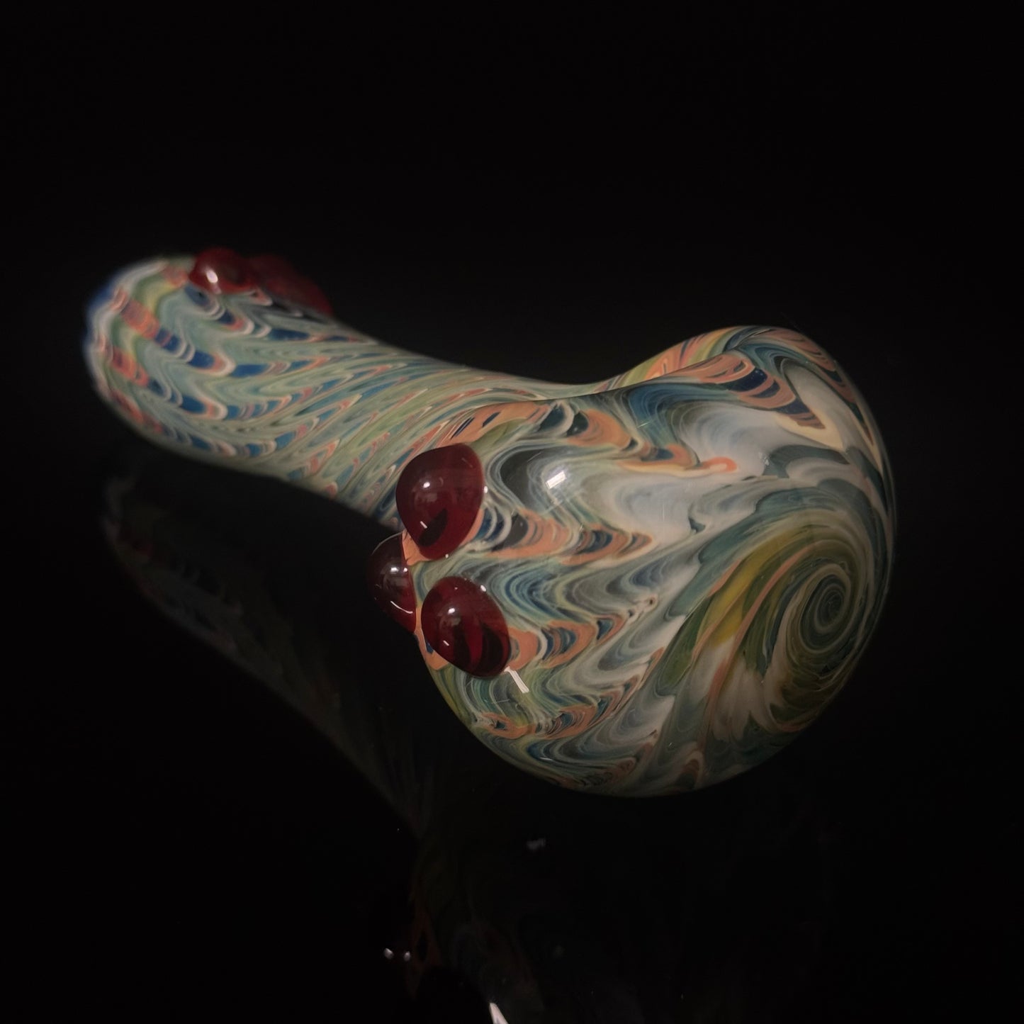 Blue Cobalt Wrapped Color Glass Heady Pipe Hand Blown