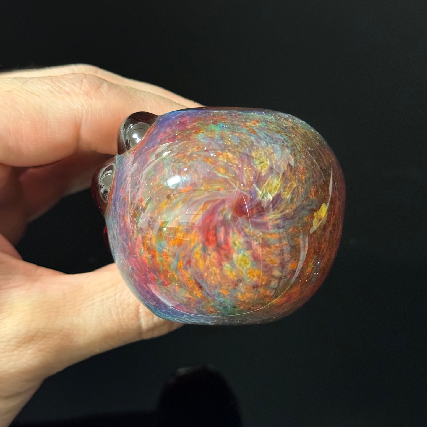 Multicolor Red Inside Out Glass Pipe Heady Pipe Hand Blown Extra Thick