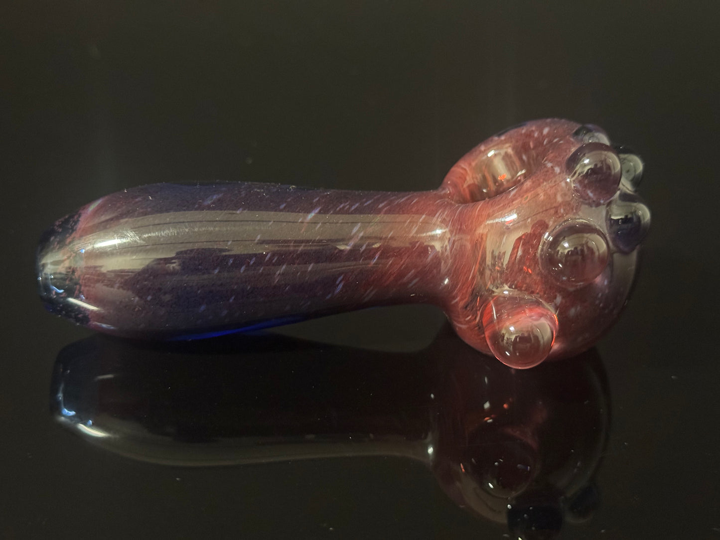 Multicolor Maroon Purple Inside Out Glass Pipe Heady Pipe Hand Blown Extra Thick