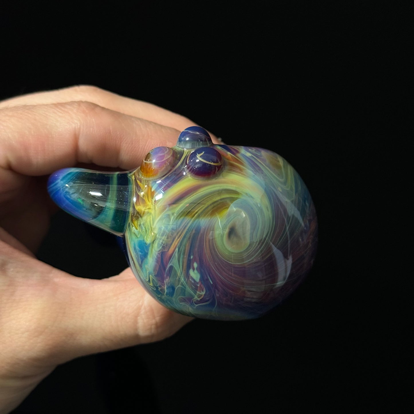 Blue Purple Marbeling affect Glass Heady Pipe Hand Blown