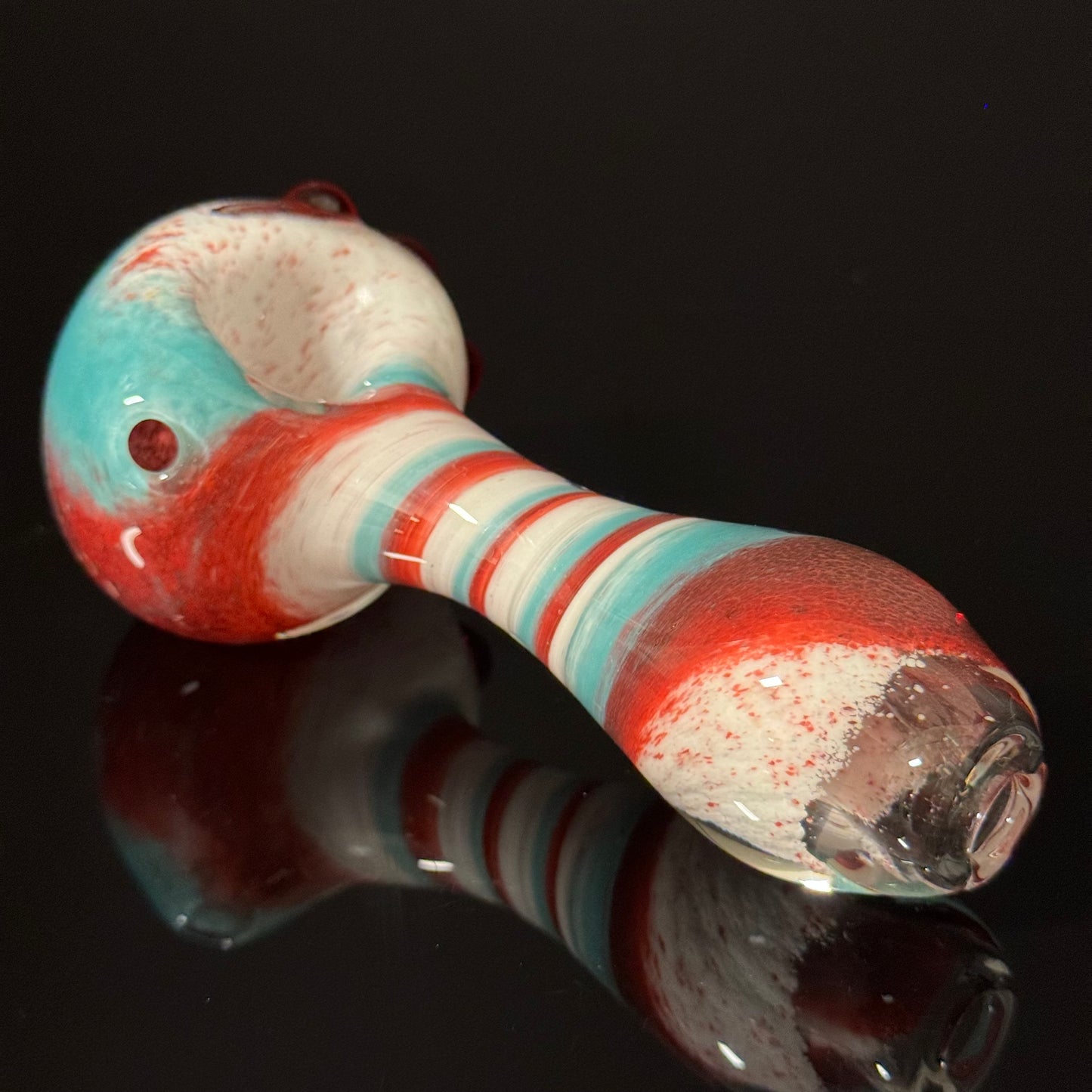 Blue, White & Red Inside Out Glass Pipe Heady Pipe Hand Blown Extra Thick