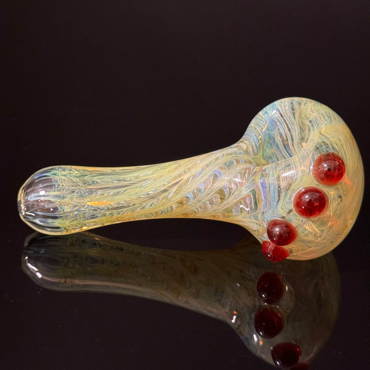 Wrap & Rake Color Changing Glass Heady Pipe Hand Blown