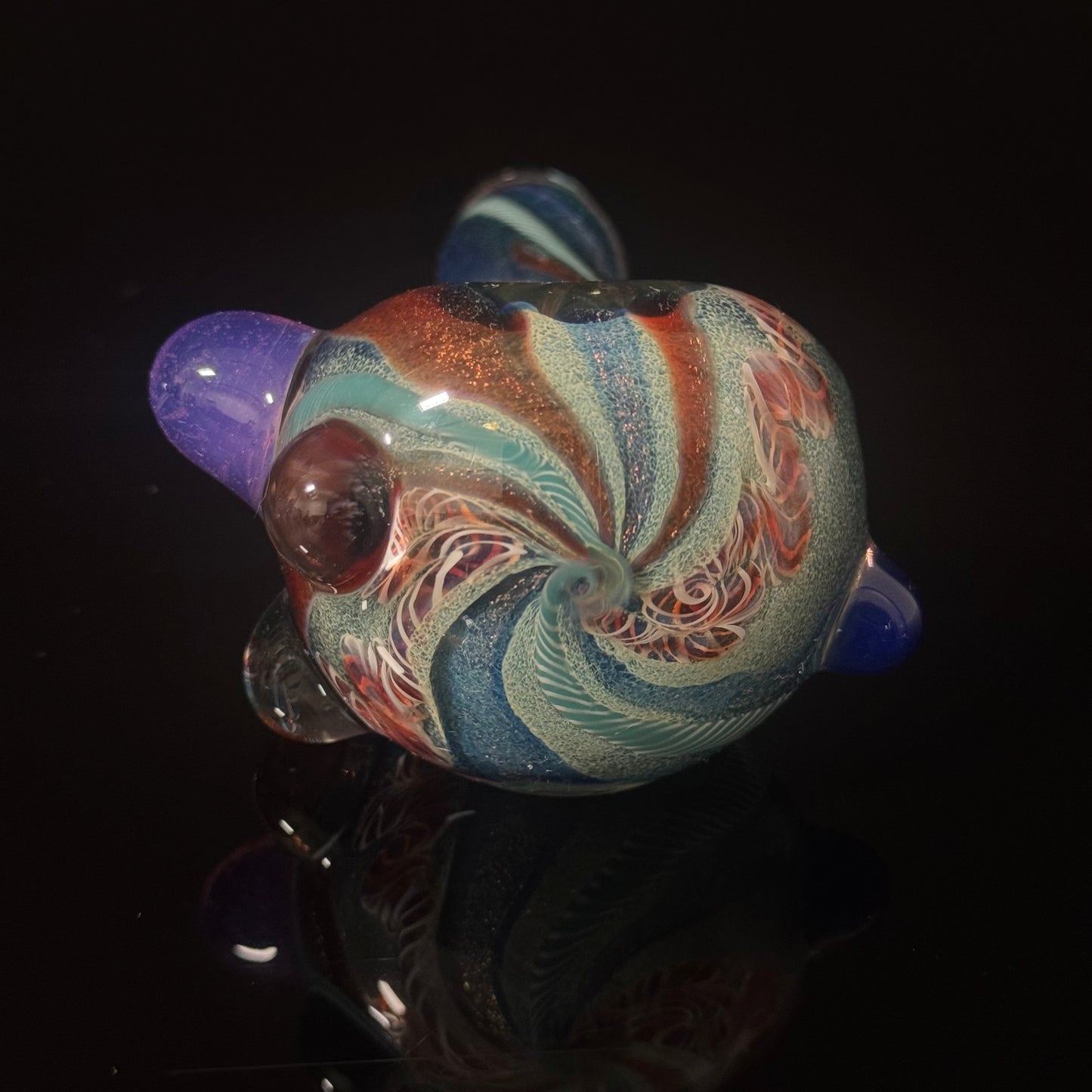 Heavy Inside out Dichro Sparkle Blue & White Glass Pipe Heady Pipe Hand Blown