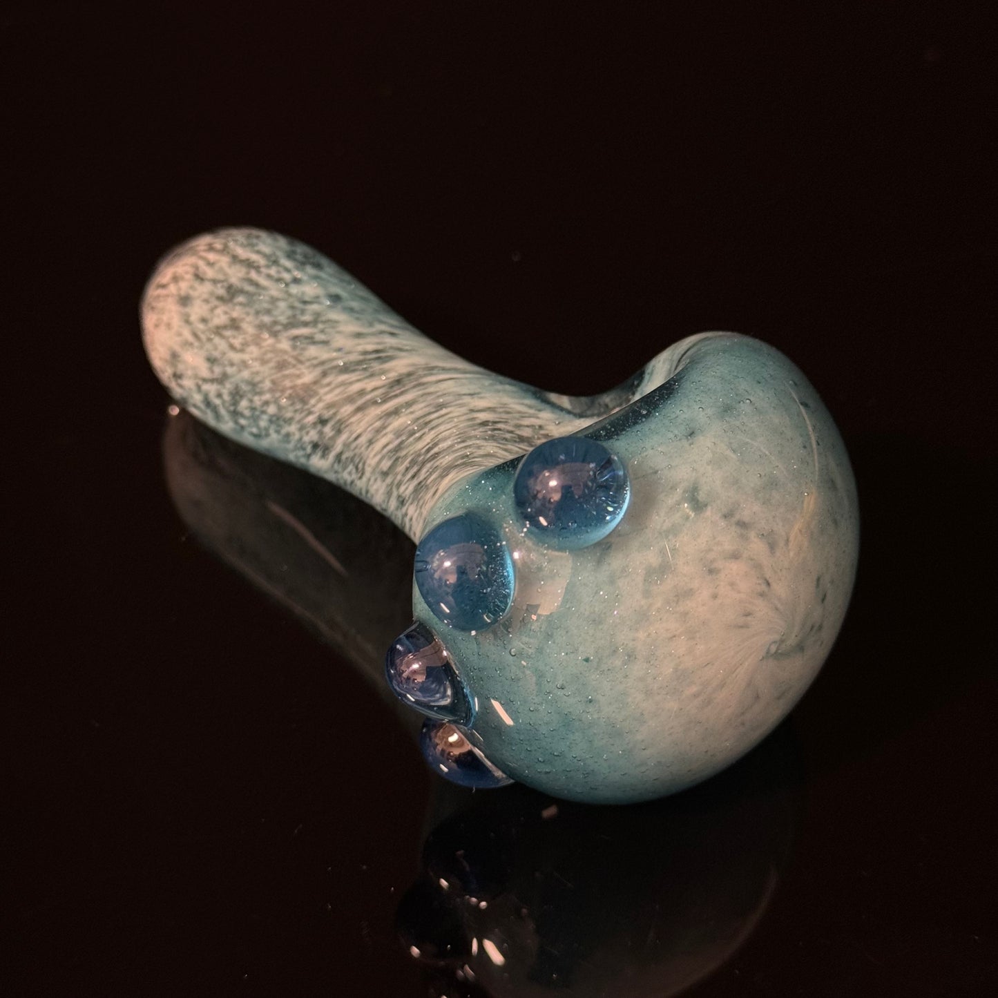 Heavy Inside out Sparkle Blue & White Glass Pipe Heady Pipe Hand Blown