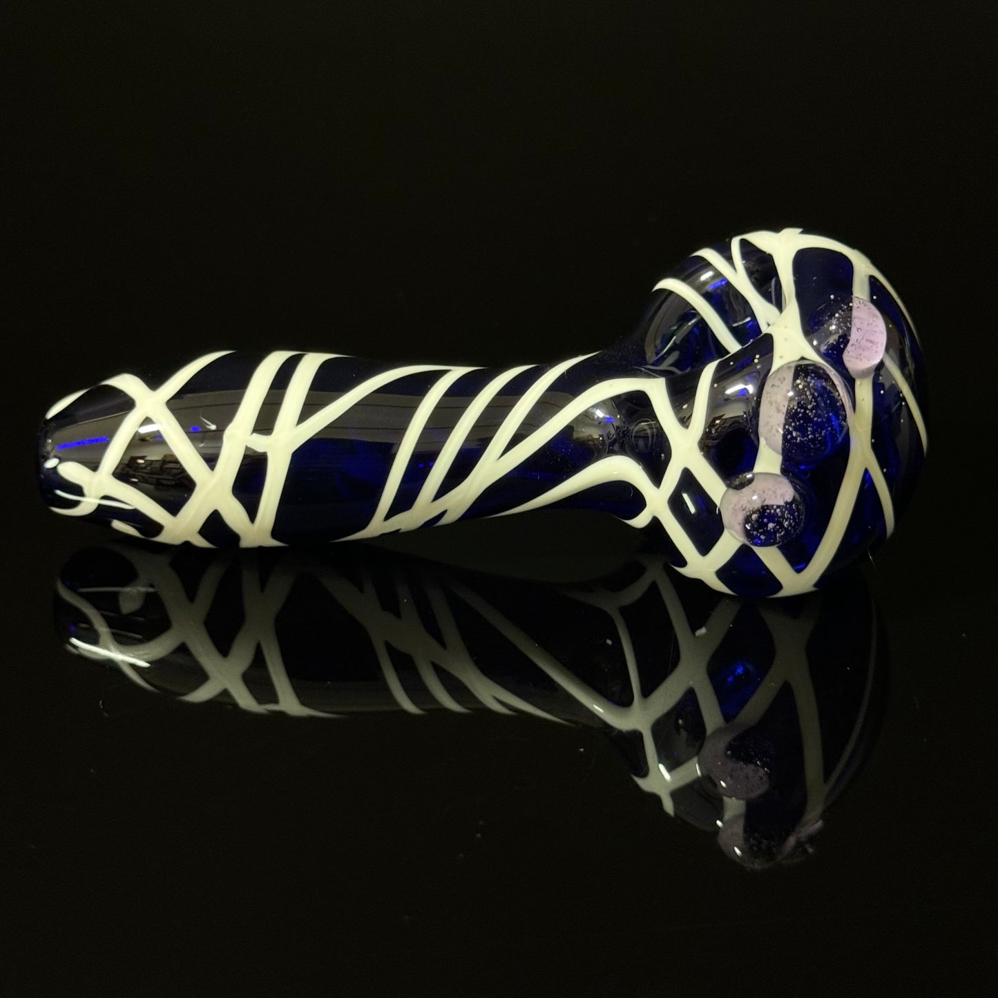 Blue Cobalt Wrapped Color Glass Heady Pipe Hand Blown