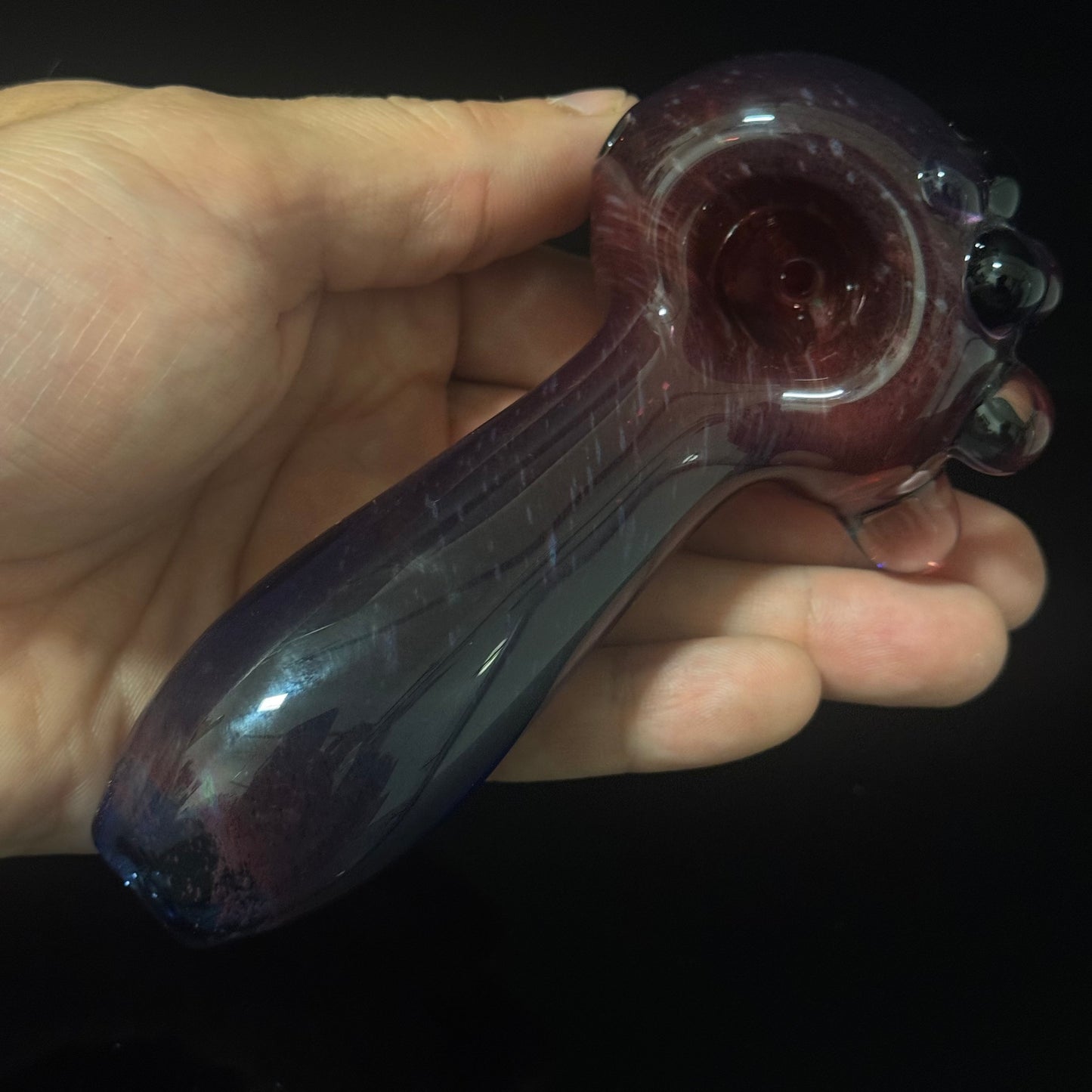 Multicolor Maroon Purple Inside Out Glass Pipe Heady Pipe Hand Blown Extra Thick