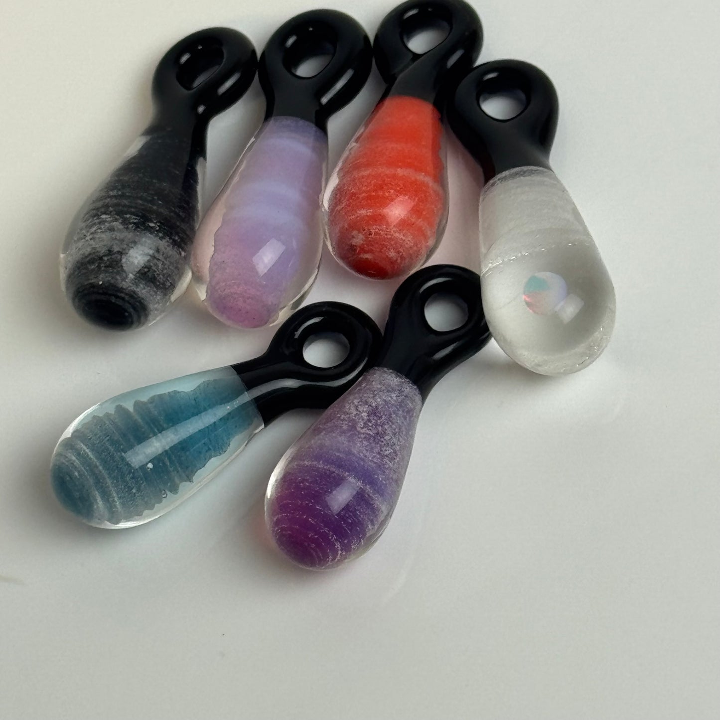 Memorial Cremation Glass Pendant Encased over Color