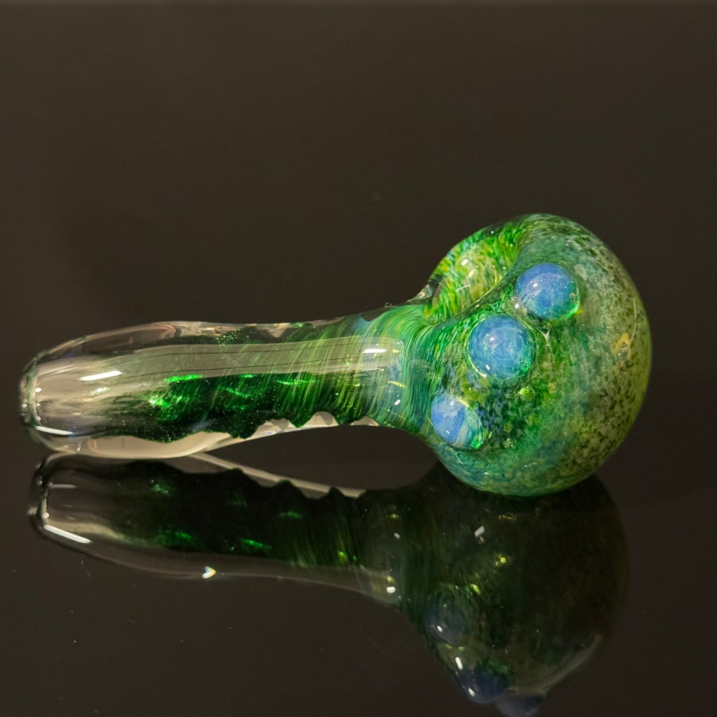 Inside out Black & Green Glass Pipe Heady Pipe Hand Blown Extra Thick