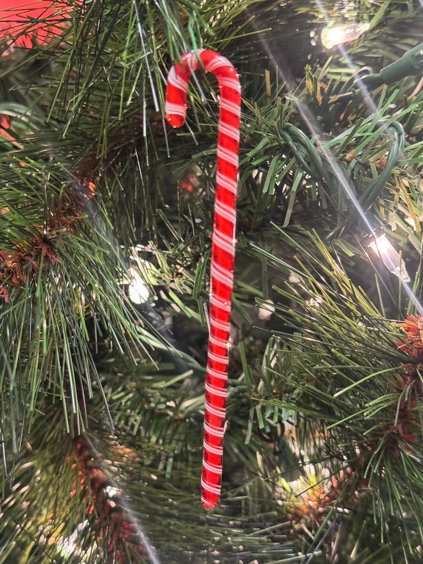 Candy Cane Glass Ornament