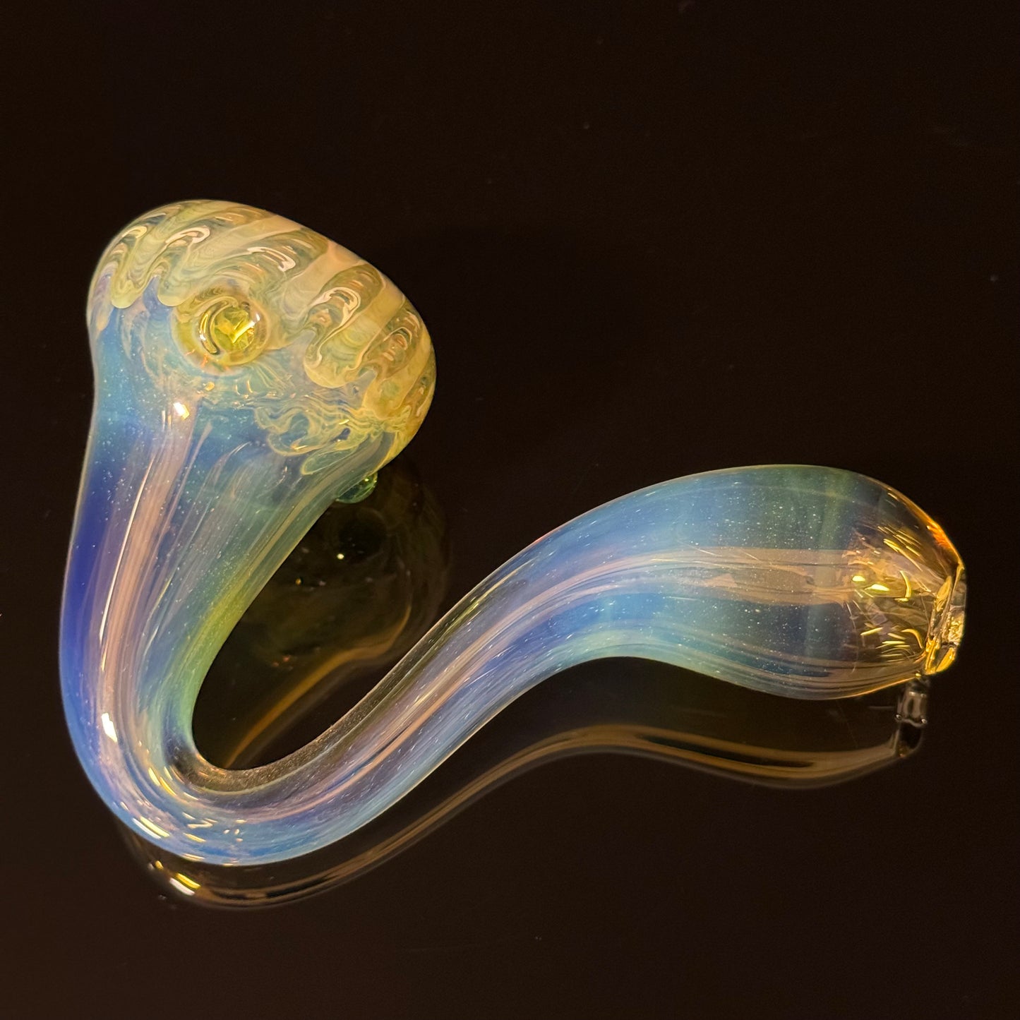 Silver Fumed Color Changing Glass Sherlock Pipe, Heady Hand Blown