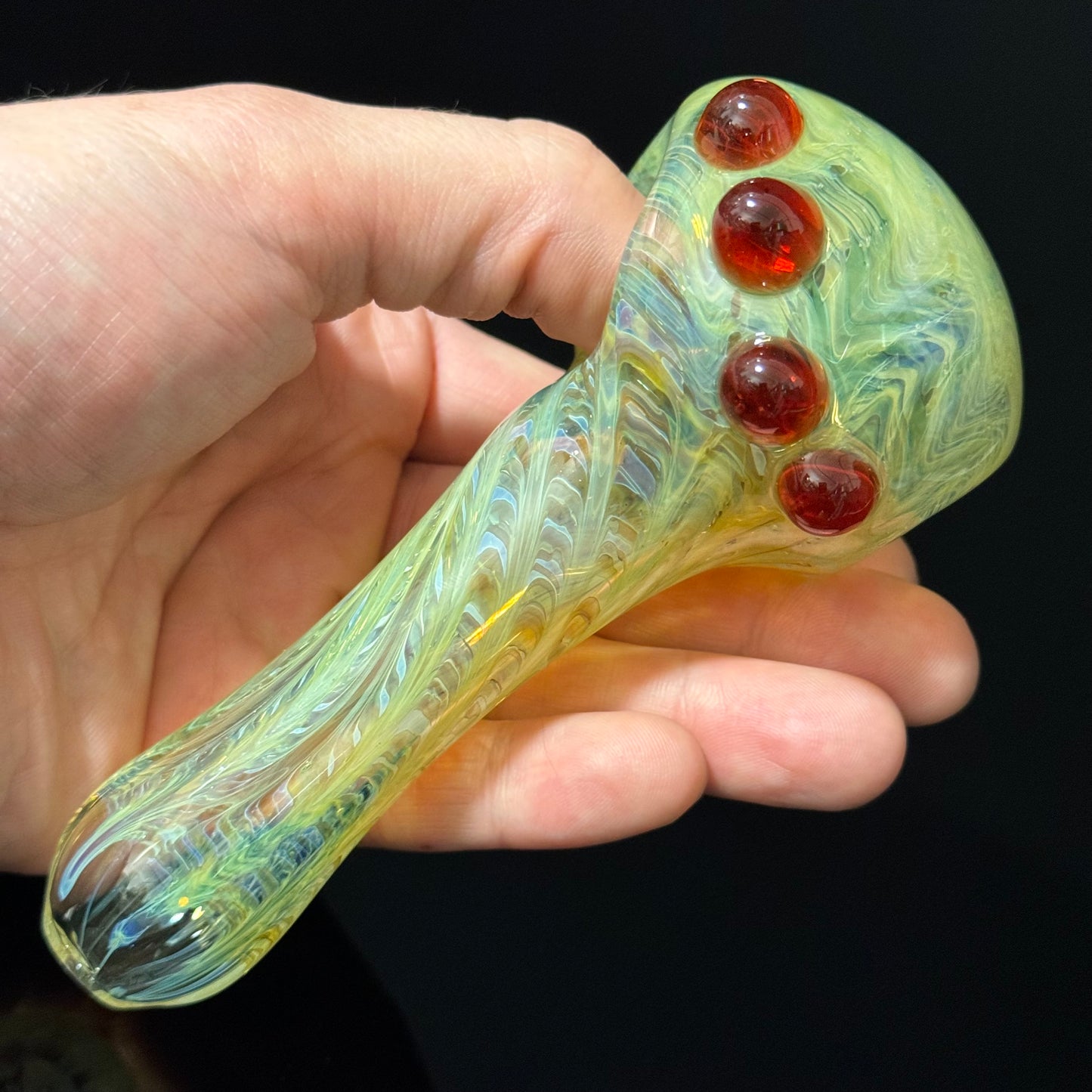 Wrap & Rake Color Changing Glass Heady Pipe Hand Blown