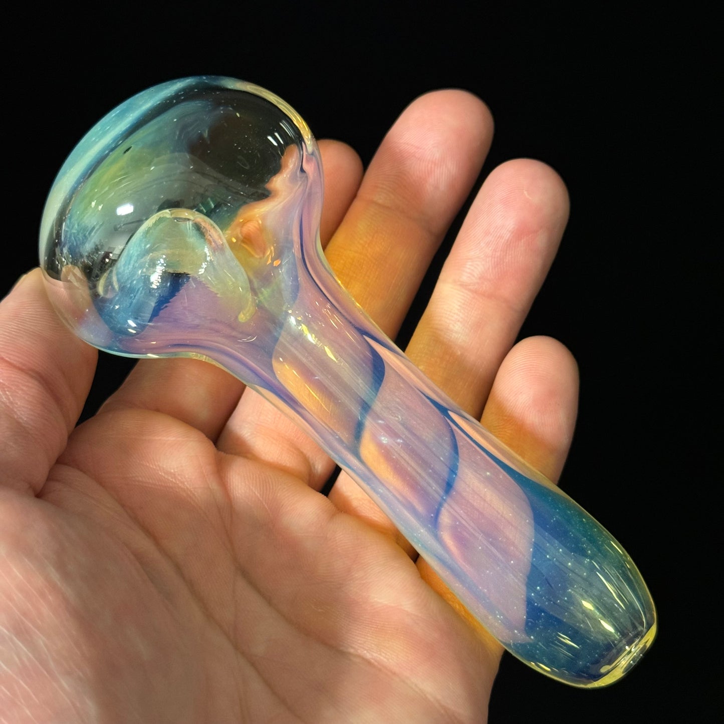 Inside Silver Fuming Color Changing Glass Heady Pipe Hand Blown