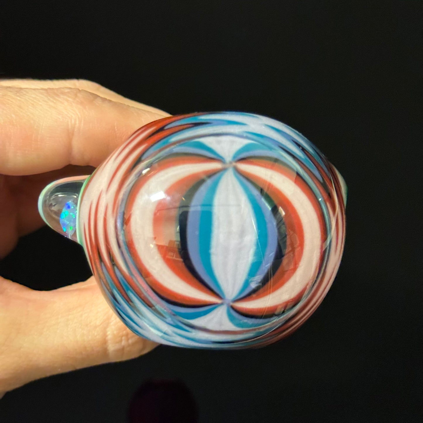 Full pink Slyme & Slyme Color Linework Glass Pipe, Heady Hand Blown with An Opal