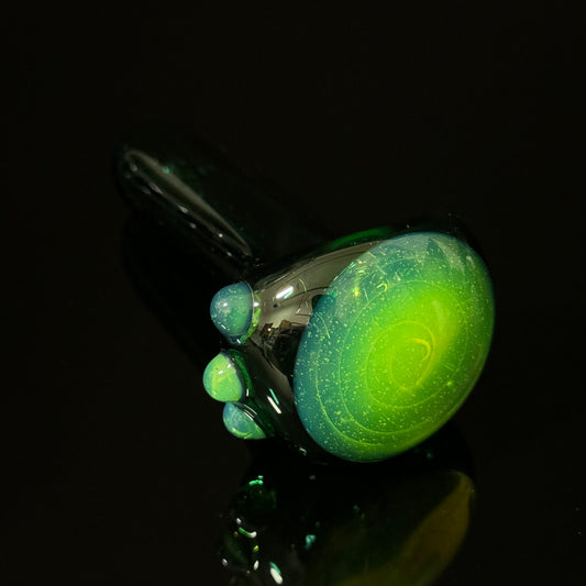 Green with Pink Slyme Glass Heady Pipe Hand Blown