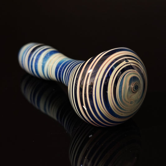 Blue Cobalt Wrapped Color Glass Heady Pipe Hand Blown