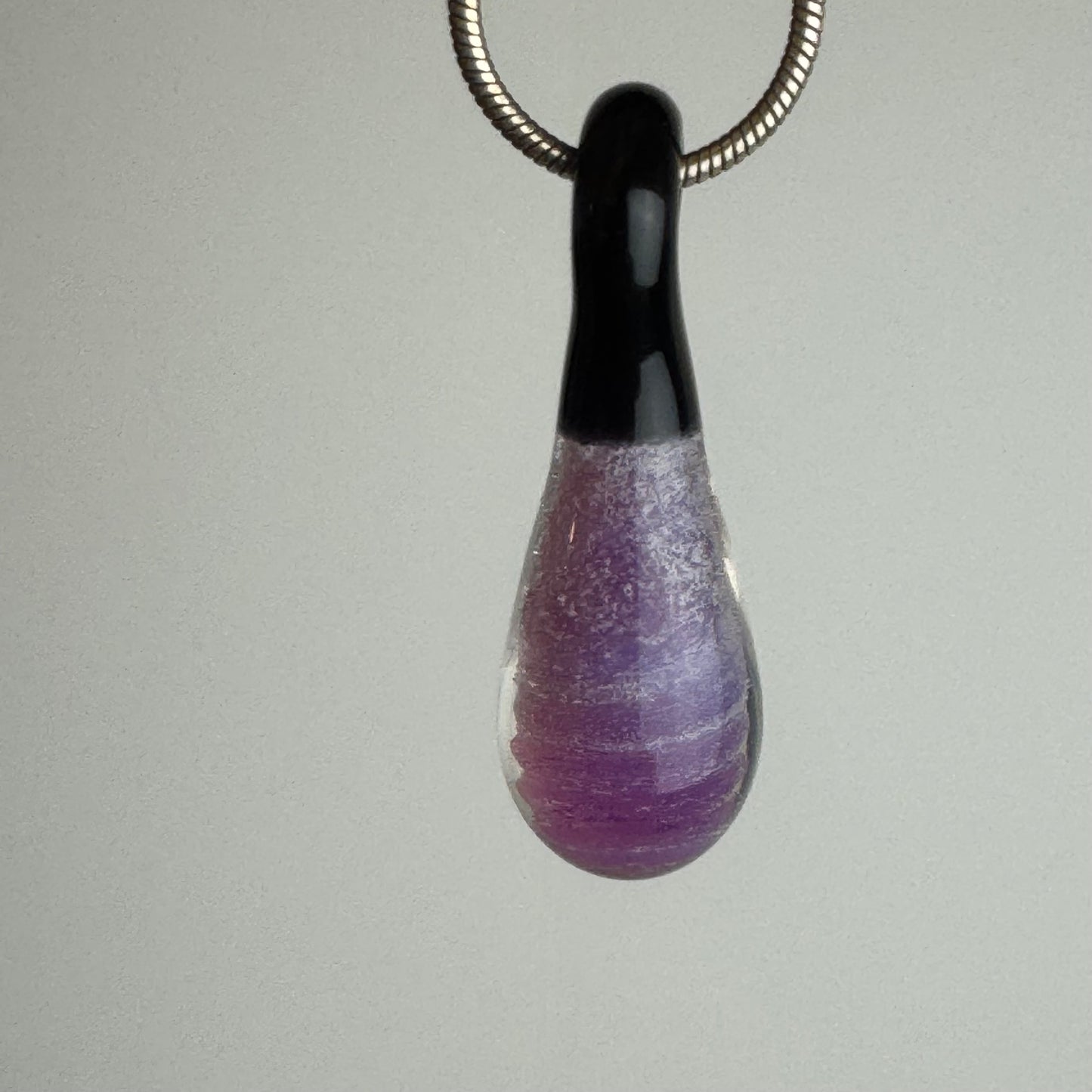 Memorial Cremation Glass Pendant Encased over Color